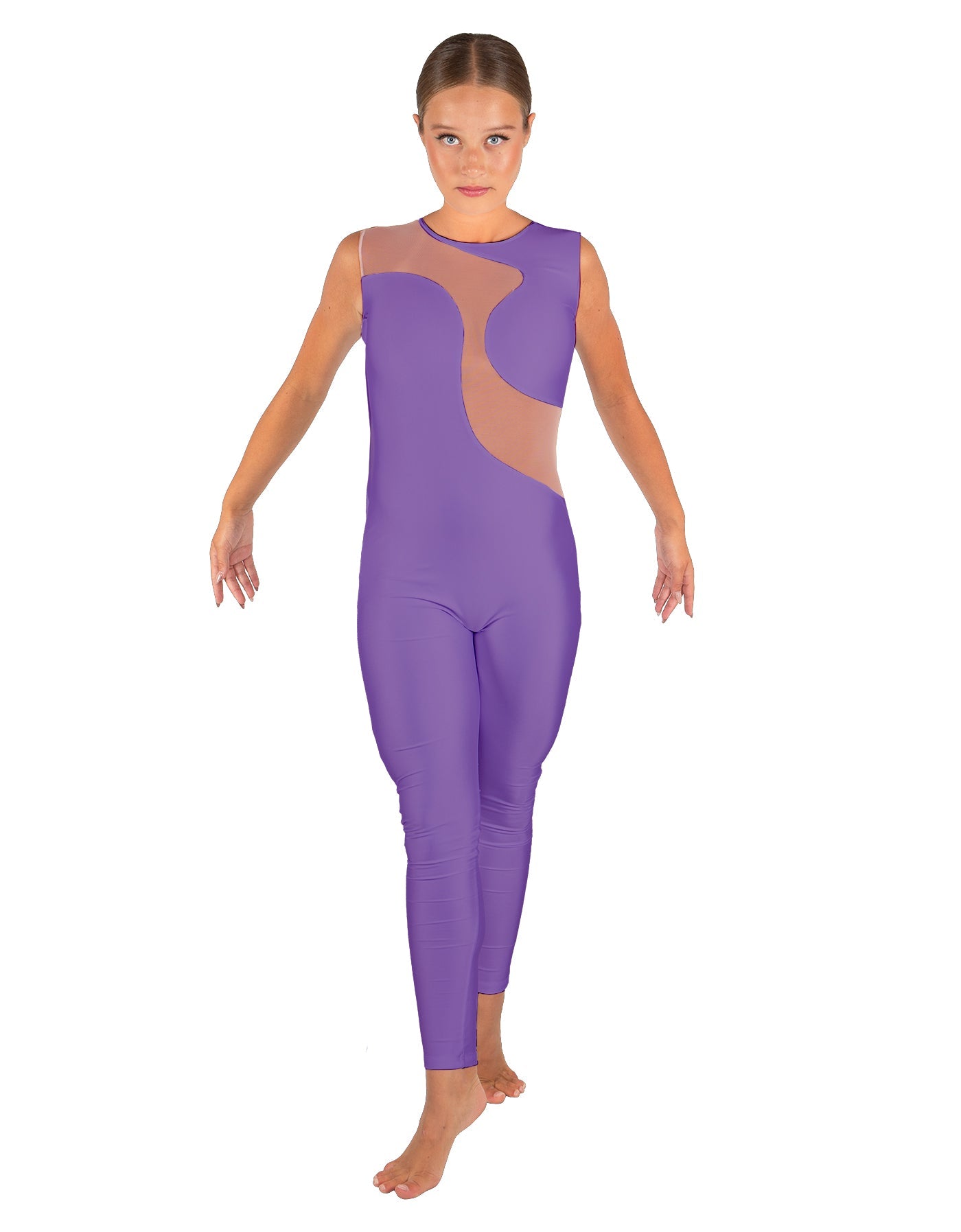 Solid Lycra Shadows Sleeveless Unitard