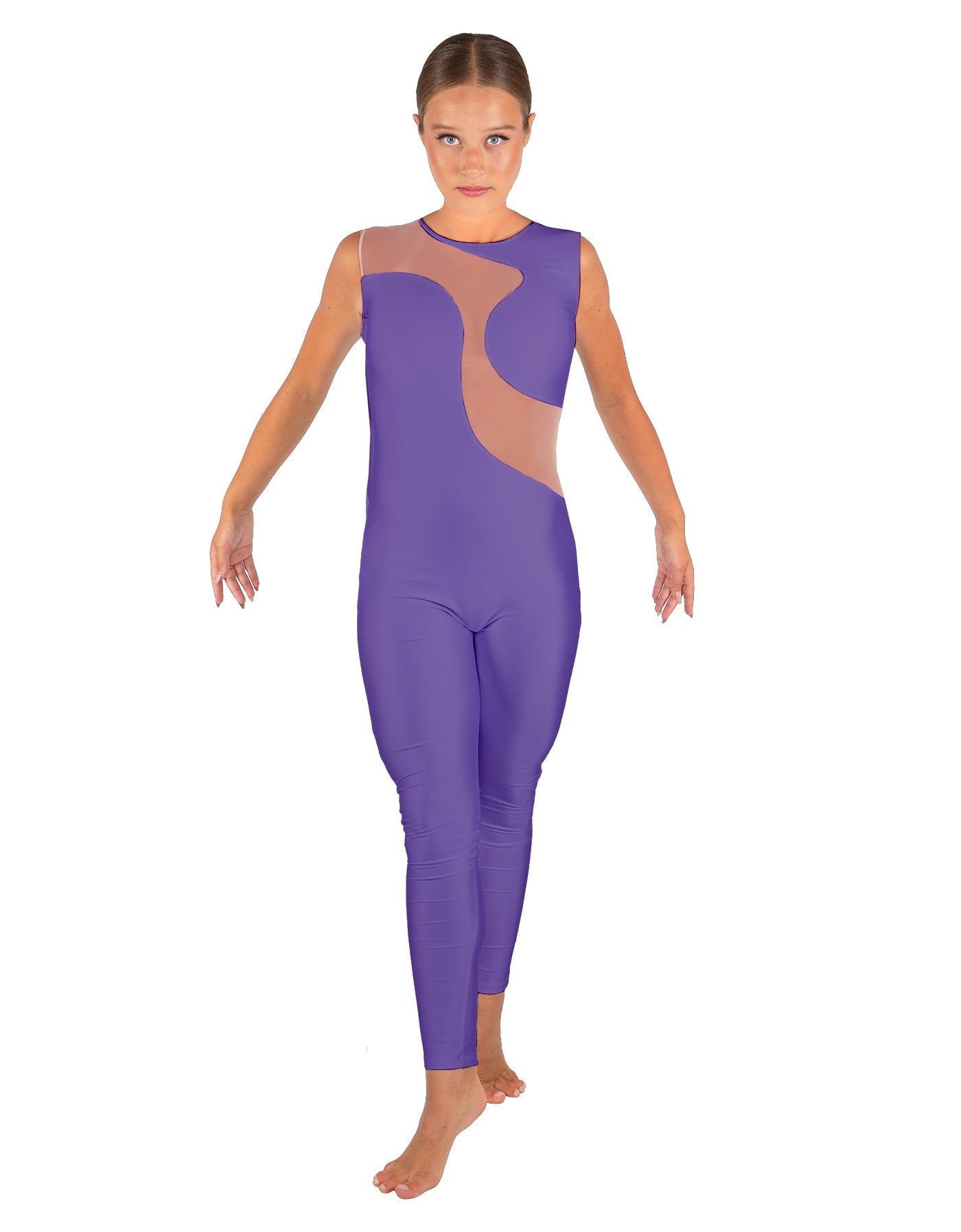 Solid Lycra Shadows Sleeveless Unitard