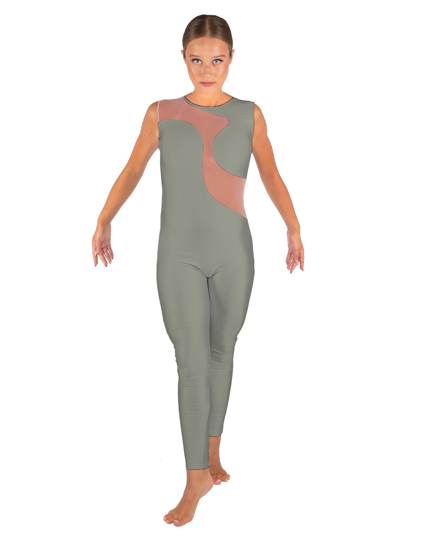 Solid Lycra Shadows Sleeveless Unitard