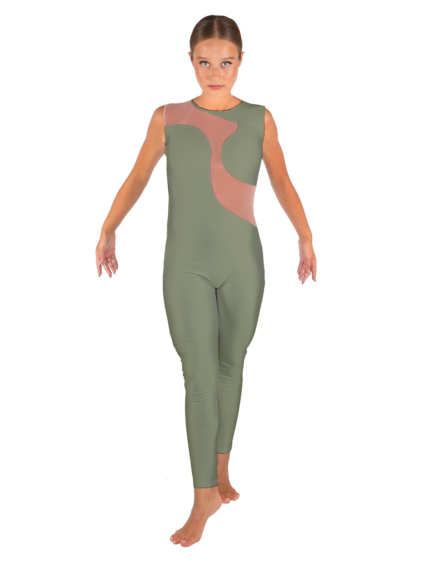 Solid Lycra Shadows Sleeveless Unitard
