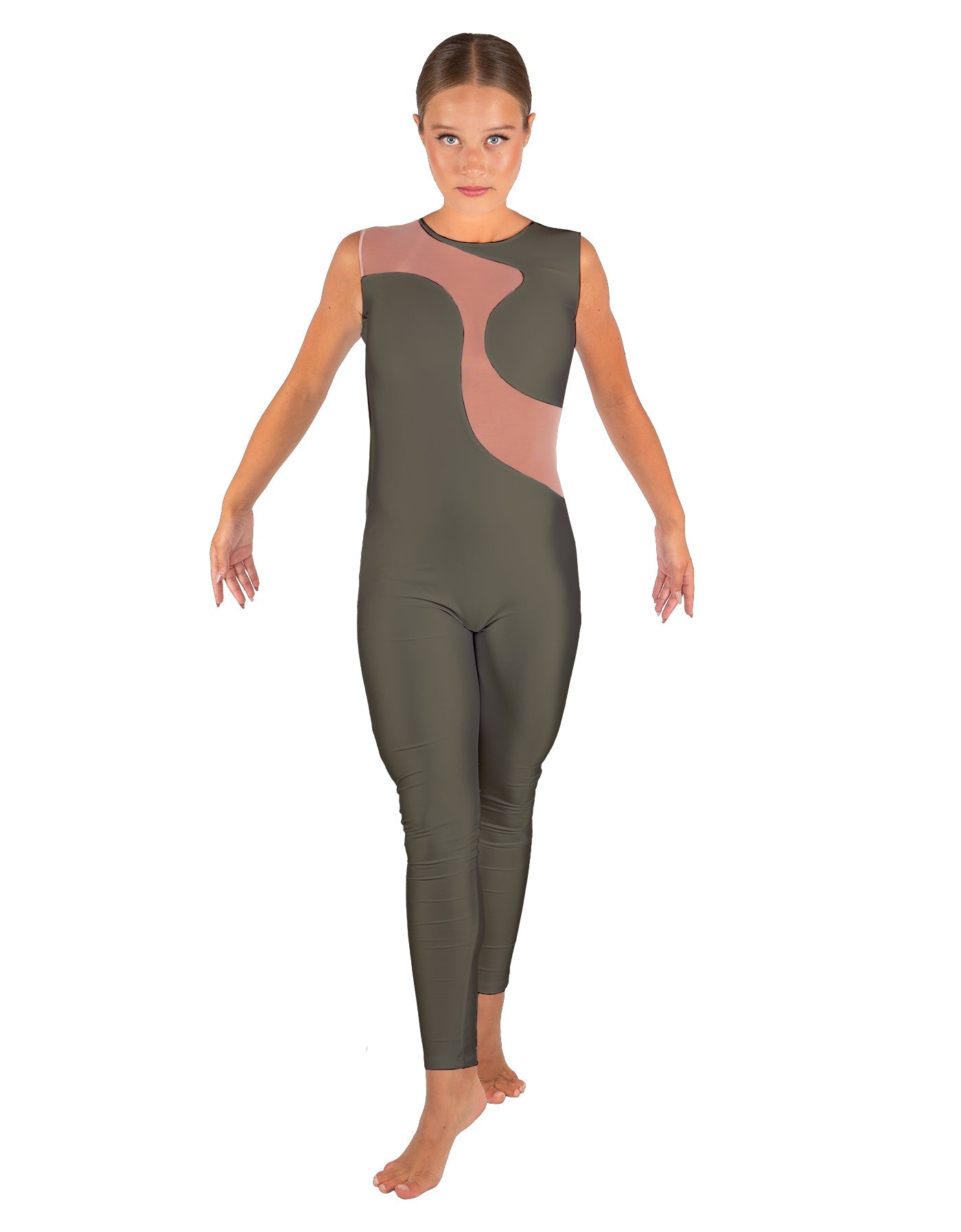 Solid Lycra Shadows Sleeveless Unitard