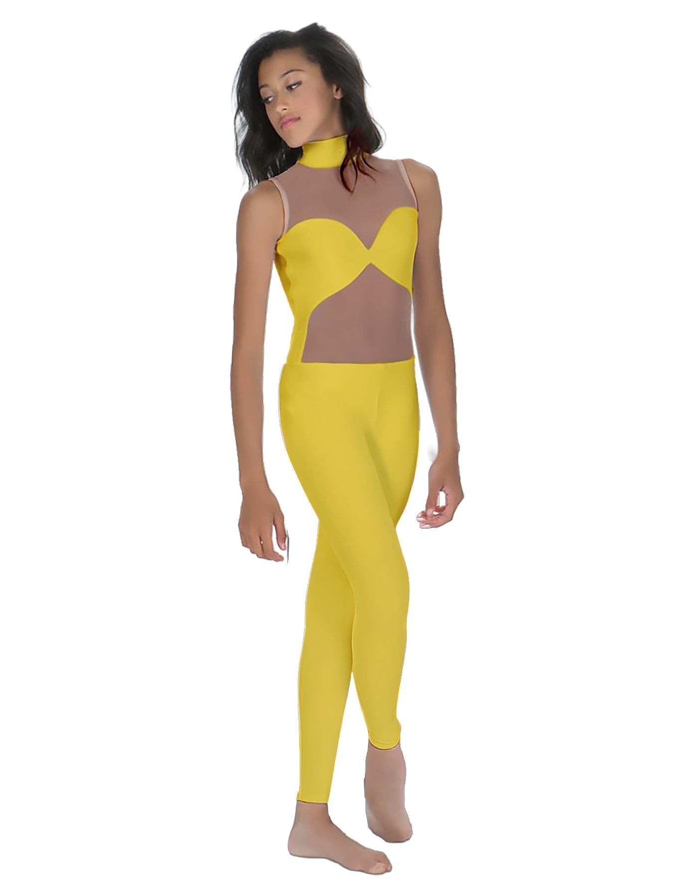Solid Lycra Stay Unitard (Open Back)