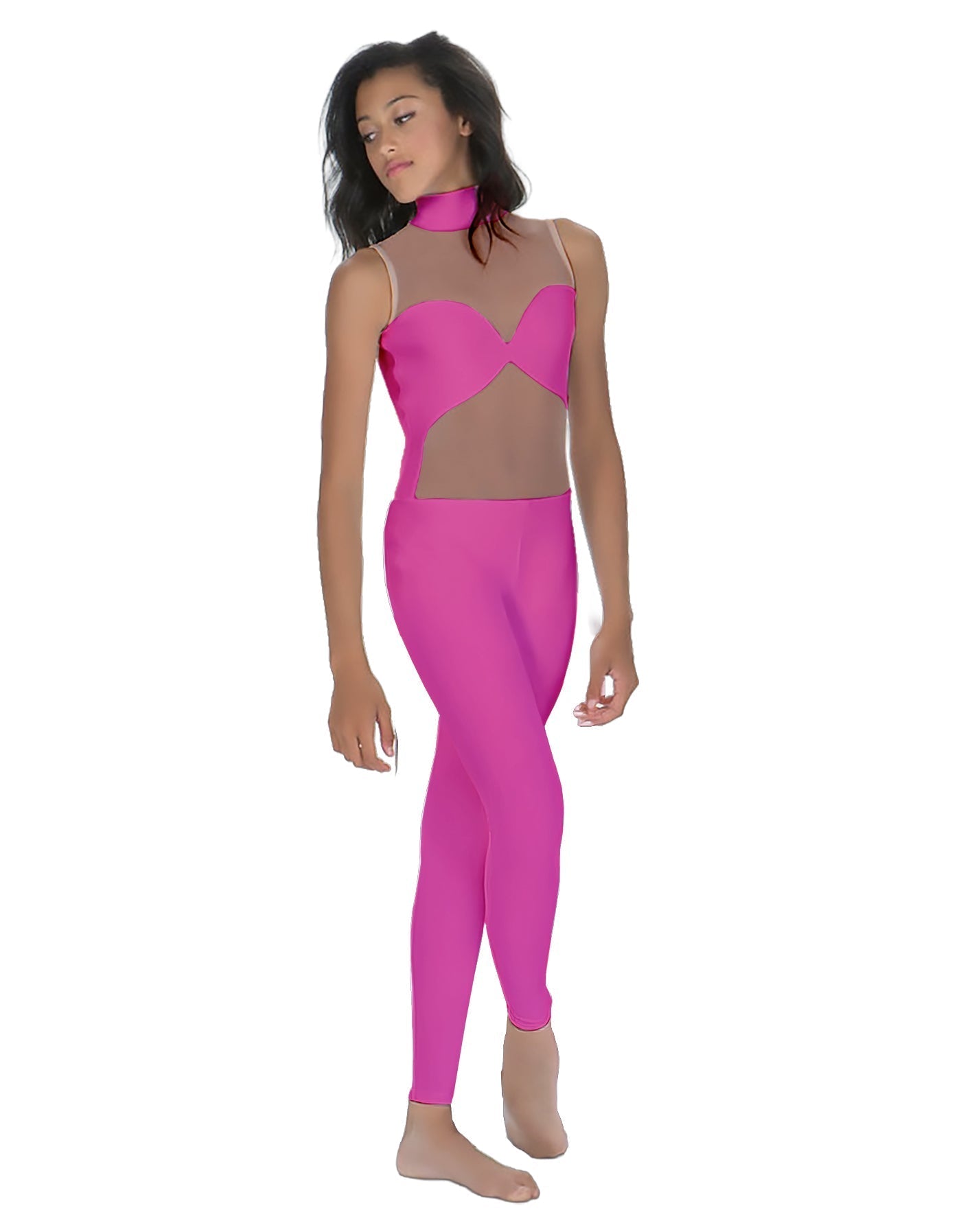 Solid Lycra Stay Unitard (Open Back)