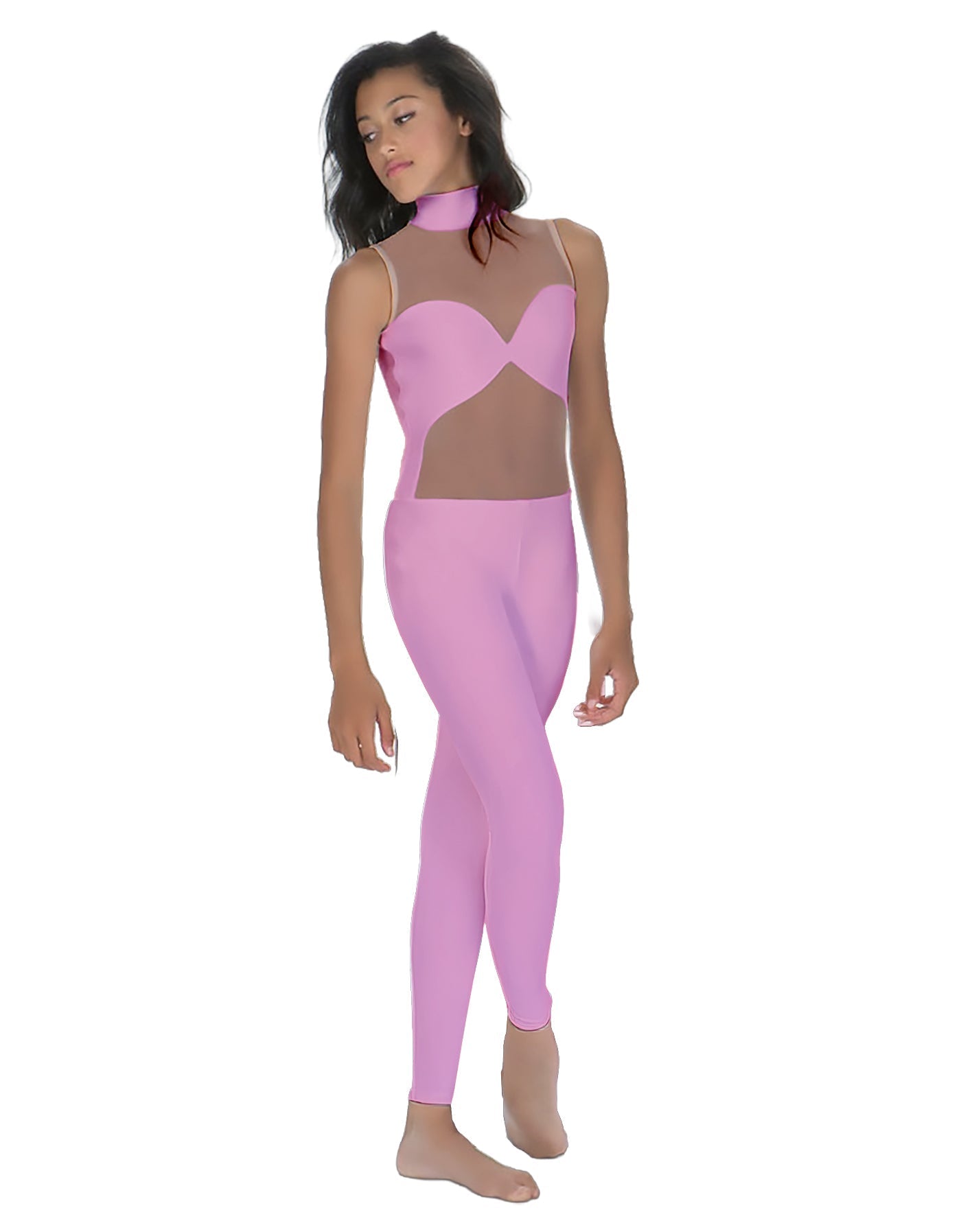 Solid Lycra Stay Unitard (Open Back)