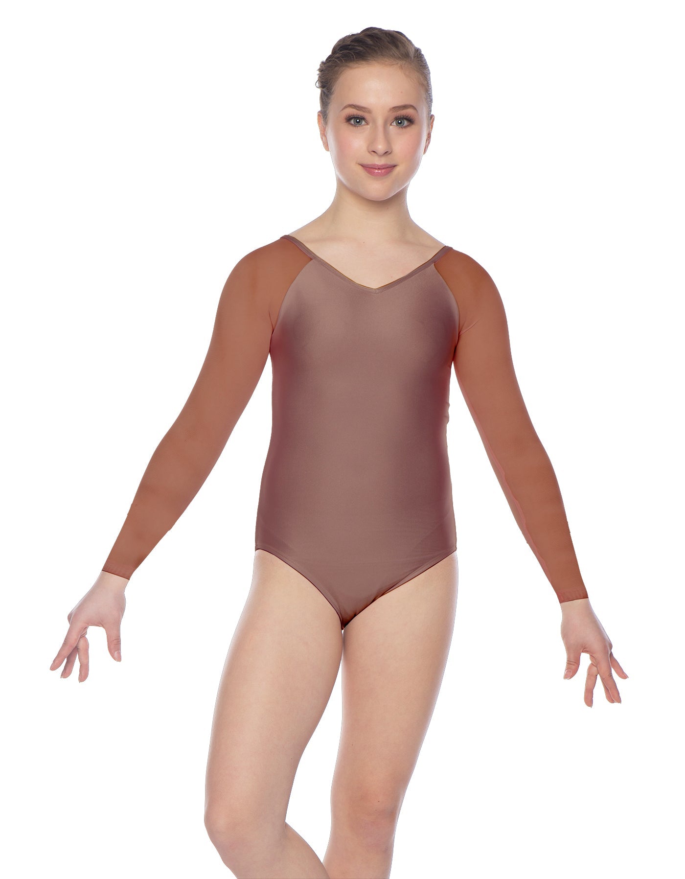Solid Lycra Raglan V Neck Gymnastics Leotard