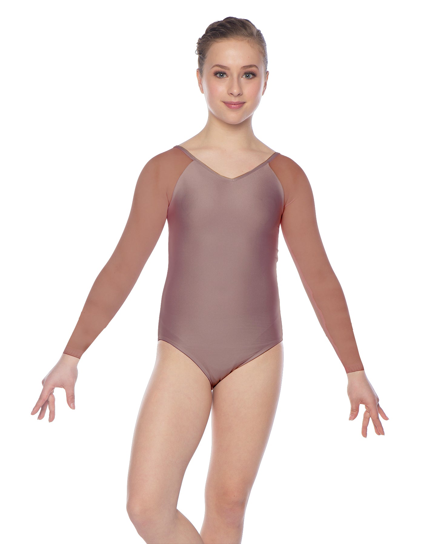 Solid Lycra Raglan V Neck Gymnastics Leotard