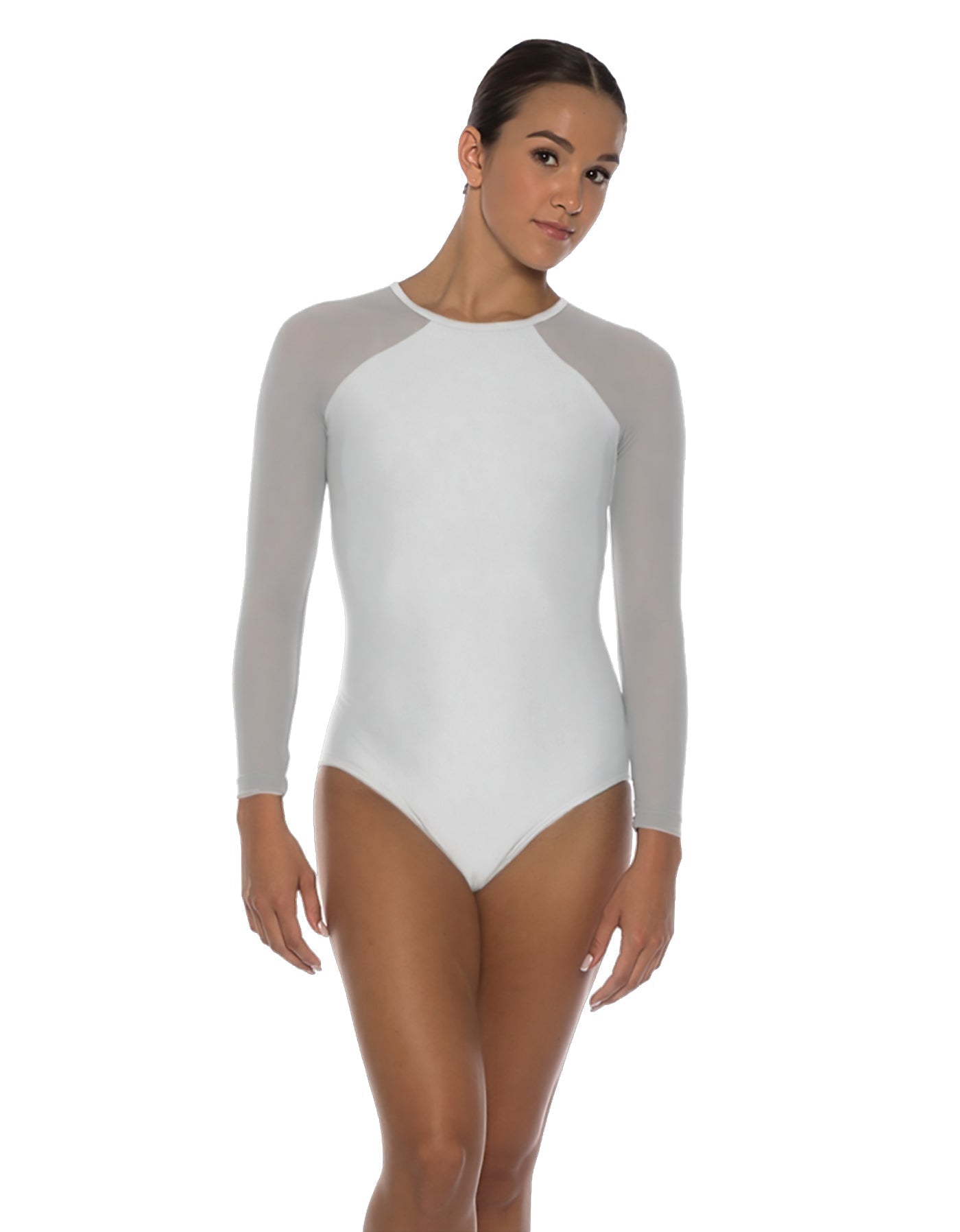 Solid Lycra LS Raglan Leotard Keyhole Back