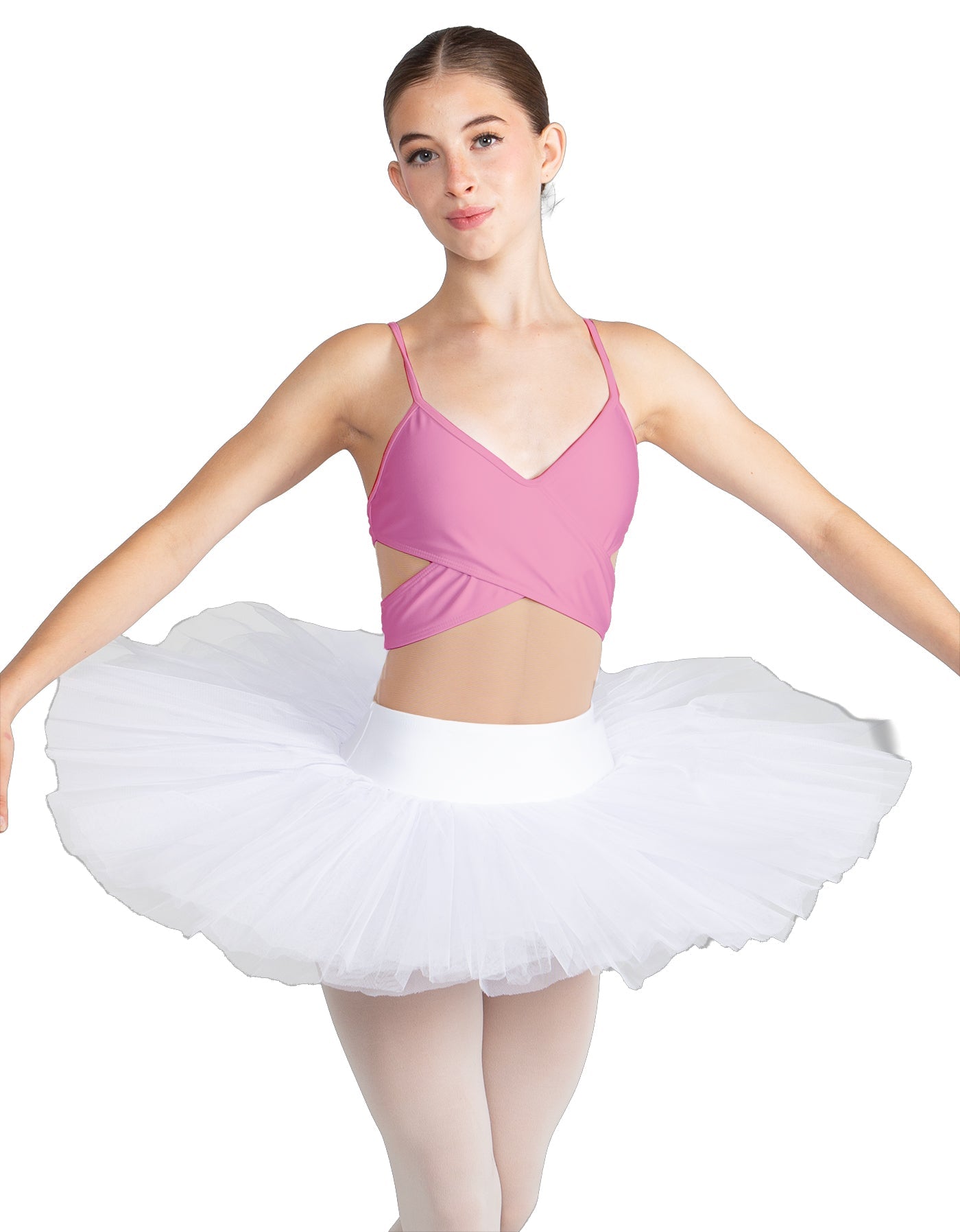 Solid Lycra Criss Cross Mesh Cut Outs Leotard
