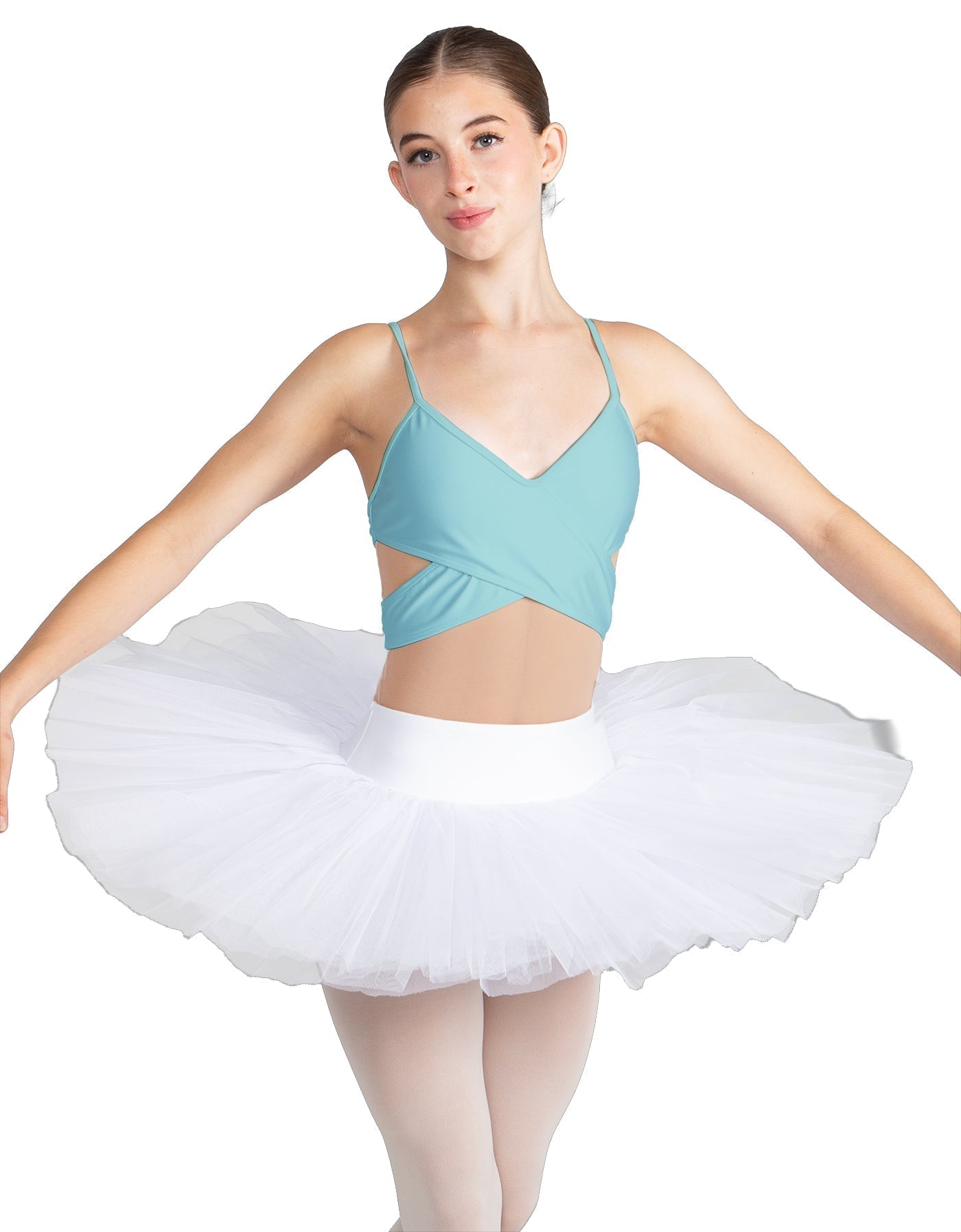 Solid Lycra Criss Cross Mesh Cut Outs Leotard