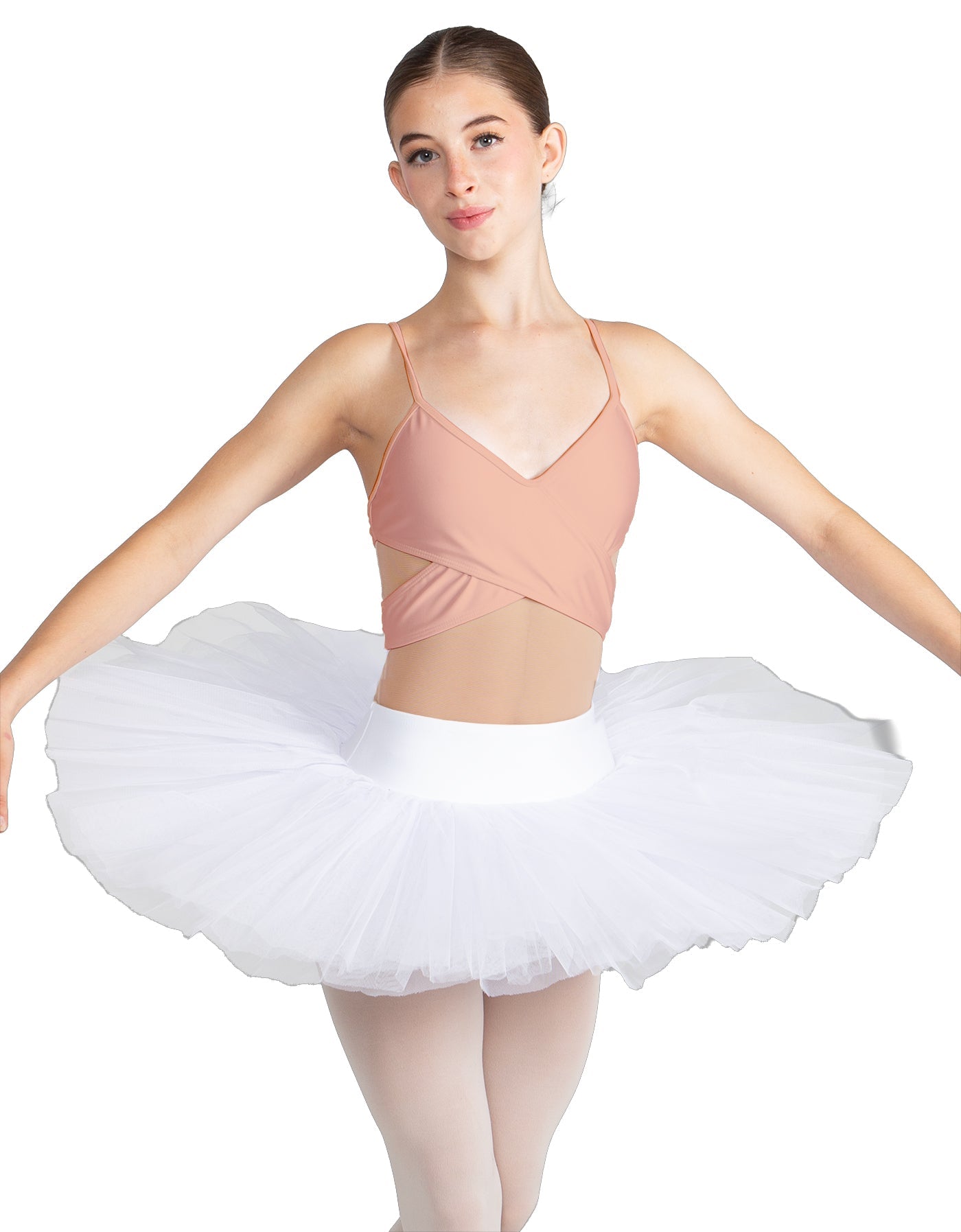 Solid Lycra Criss Cross Mesh Cut Outs Leotard
