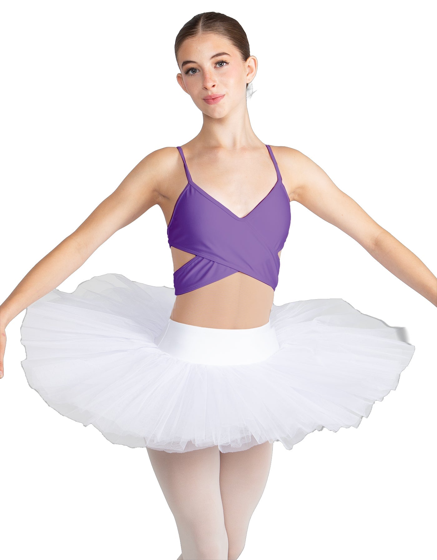 Solid Lycra Criss Cross Mesh Cut Outs Leotard