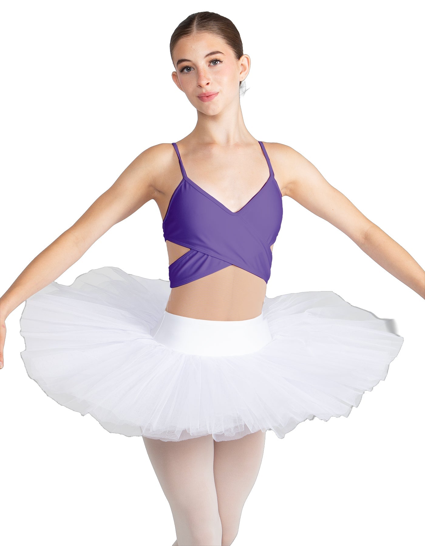 Solid Lycra Criss Cross Mesh Cut Outs Leotard