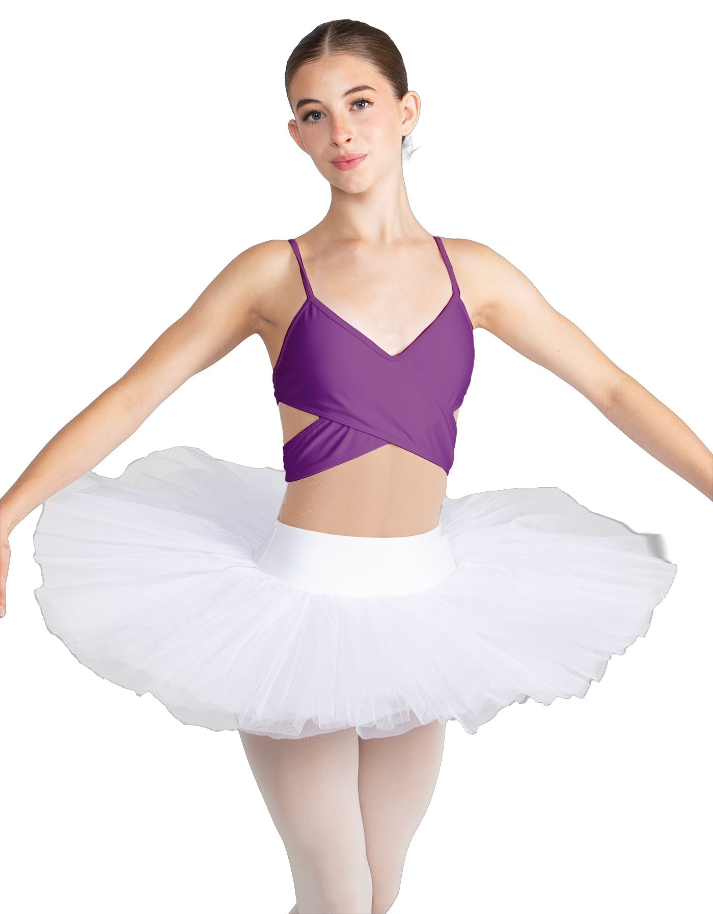 Solid Lycra Criss Cross Mesh Cut Outs Leotard