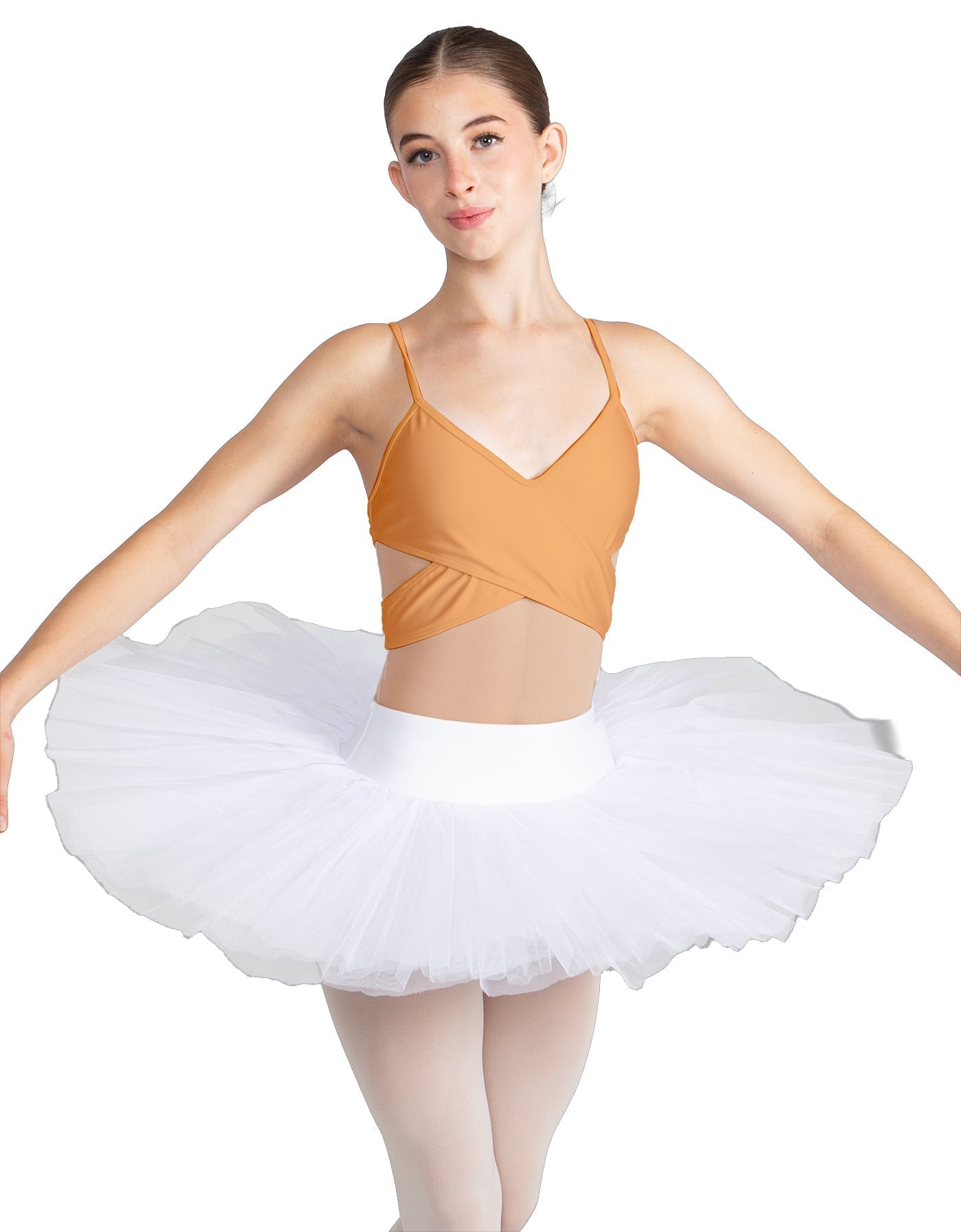 Solid Lycra Criss Cross Mesh Cut Outs Leotard