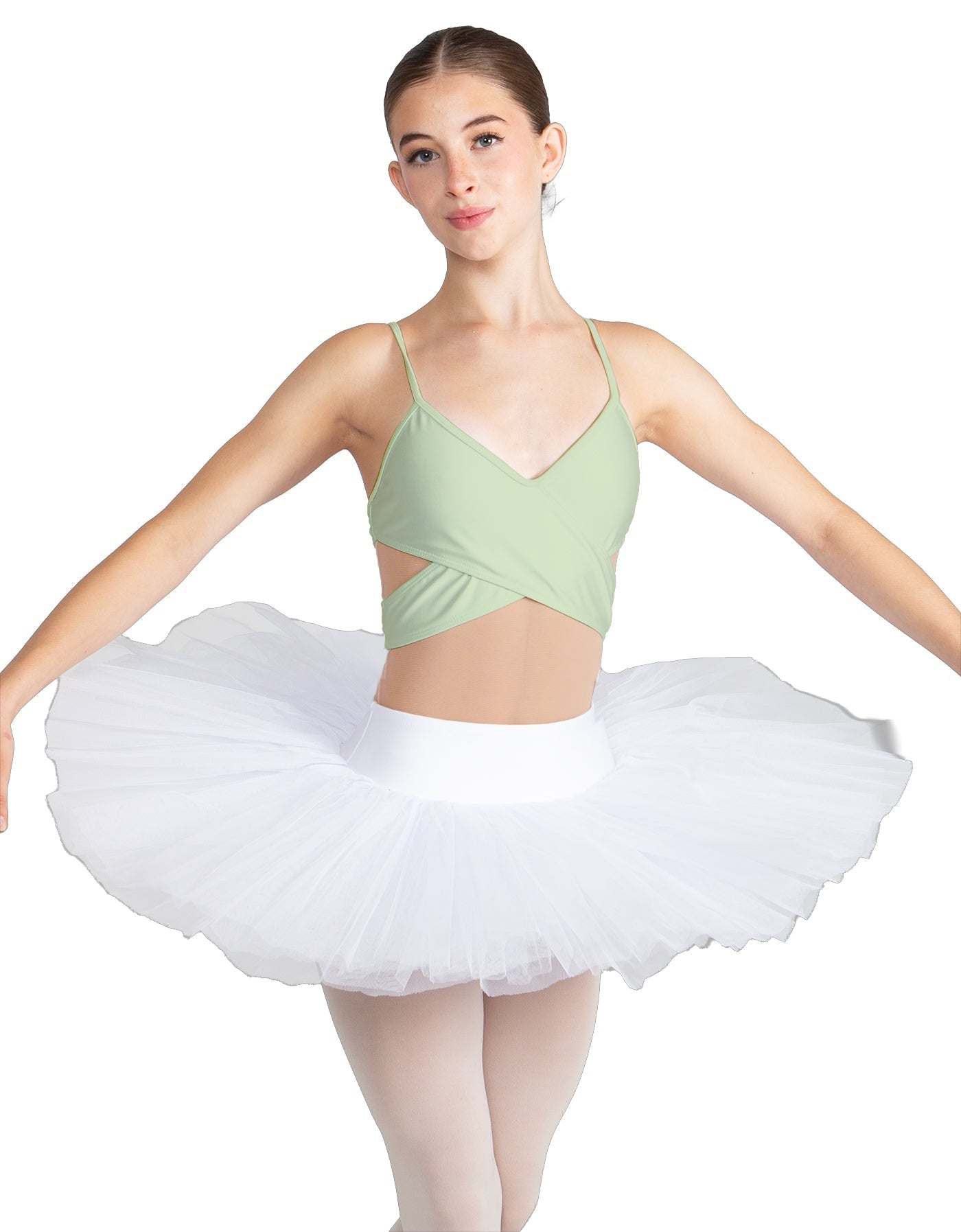 Solid Lycra Criss Cross Mesh Cut Outs Leotard