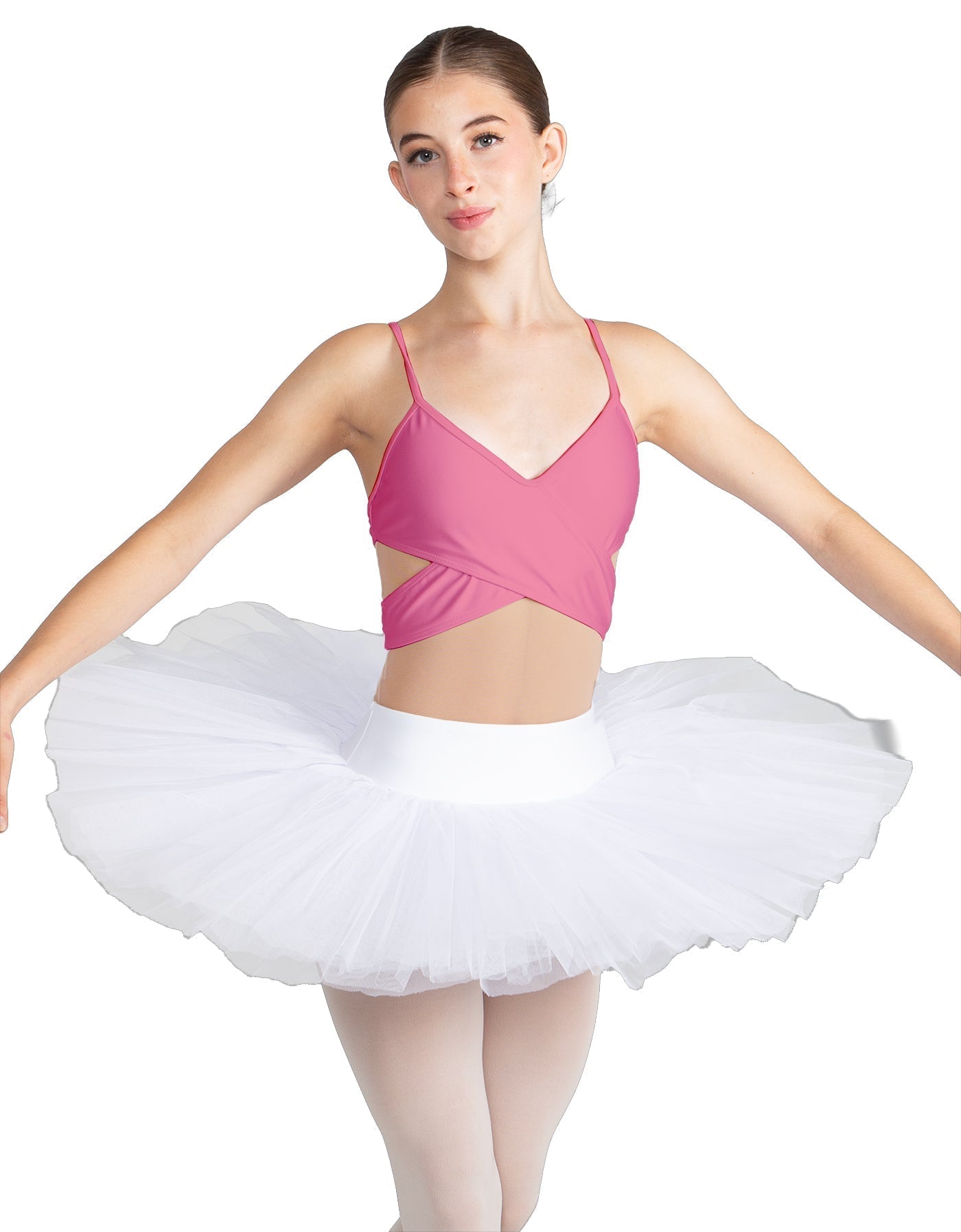 Solid Lycra Criss Cross Mesh Cut Outs Leotard