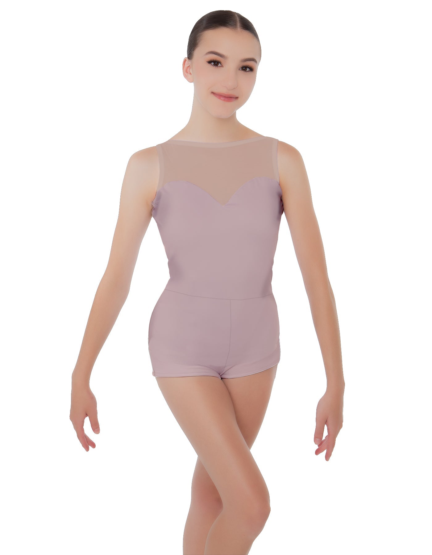 Solid Lycra Mesh Sweetheart Biketard