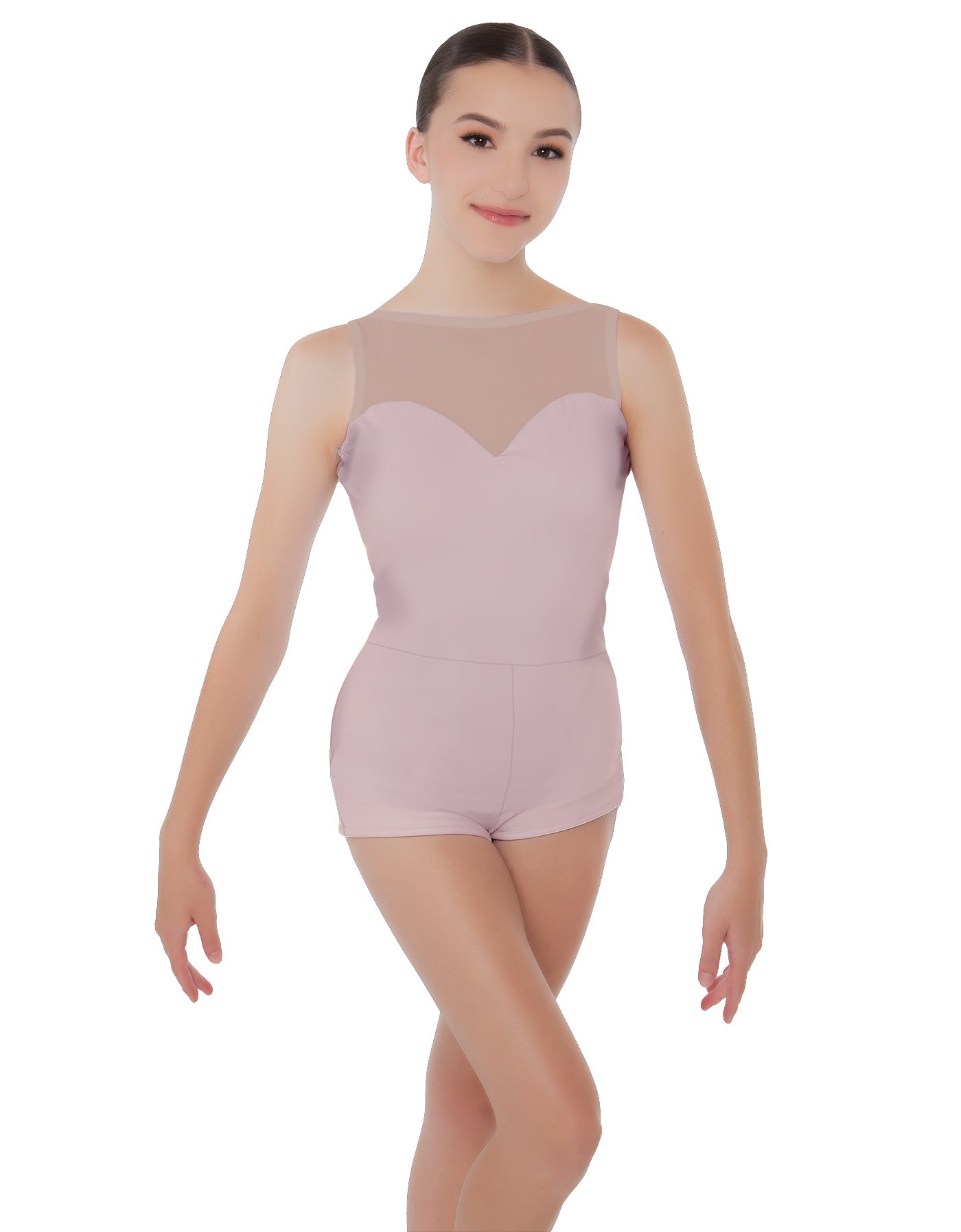 Solid Lycra Mesh Sweetheart Biketard