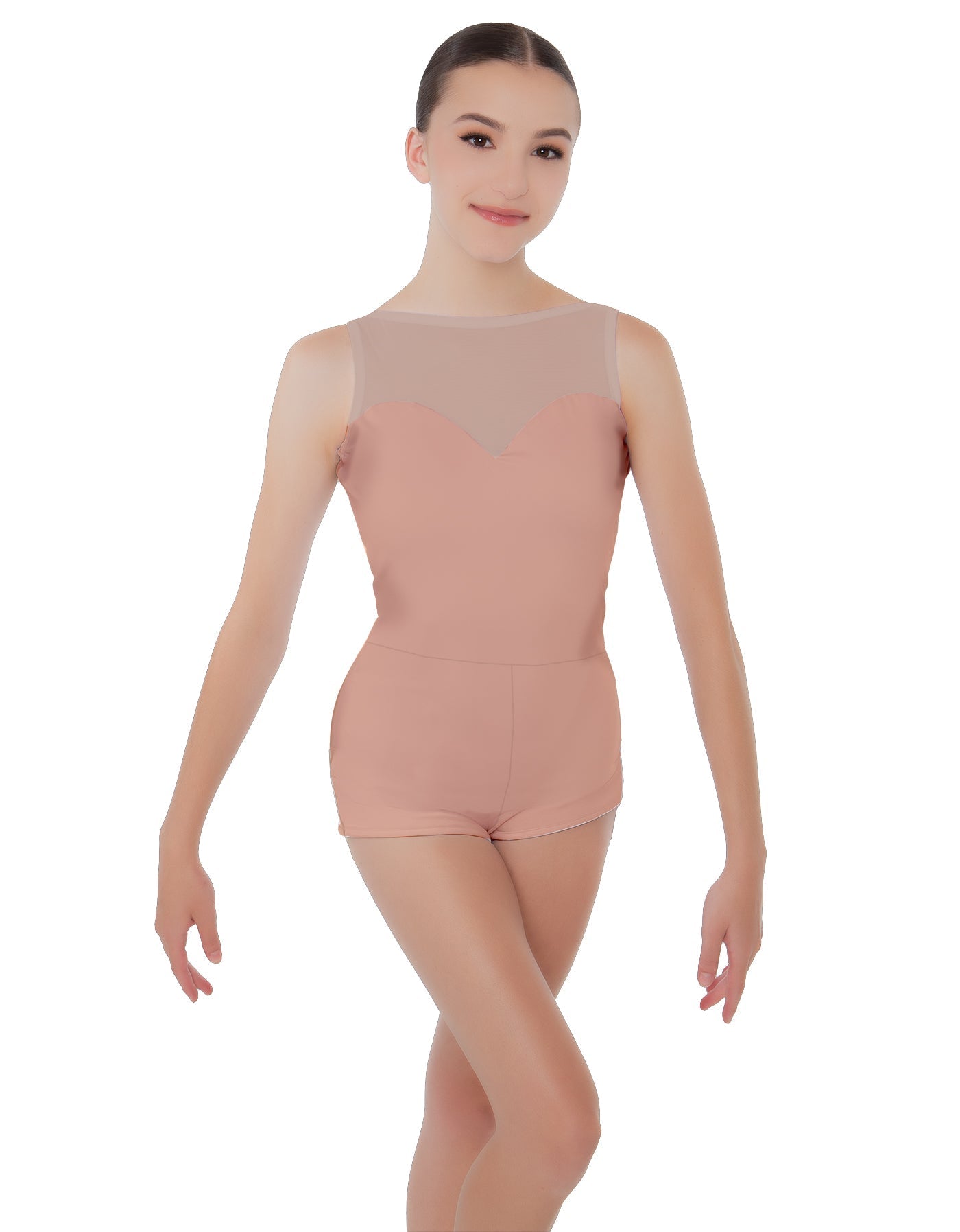 Solid Lycra Mesh Sweetheart Biketard