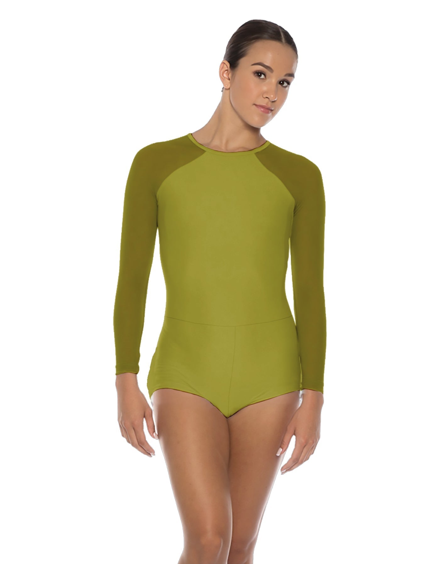 Solid Lycra LS Raglan Keyhole Back Biketard