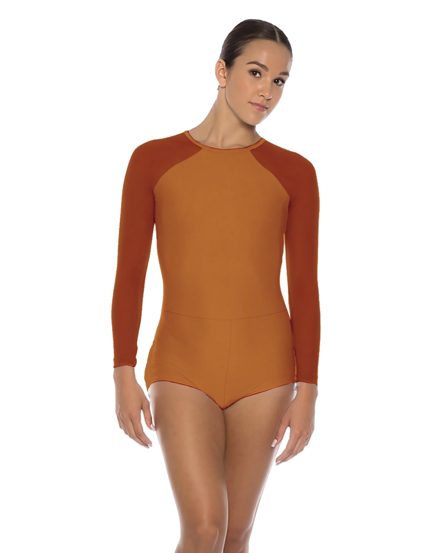 Solid Lycra LS Raglan Keyhole Back Biketard