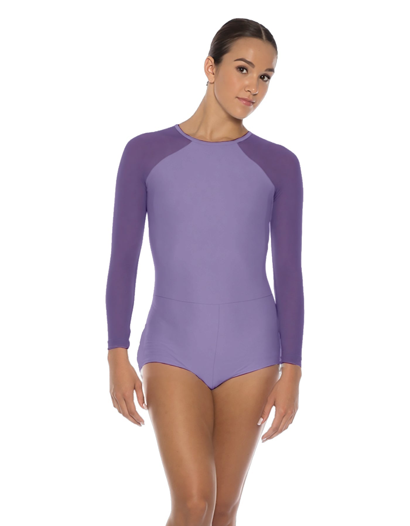 Solid Lycra LS Raglan Keyhole Back Biketard