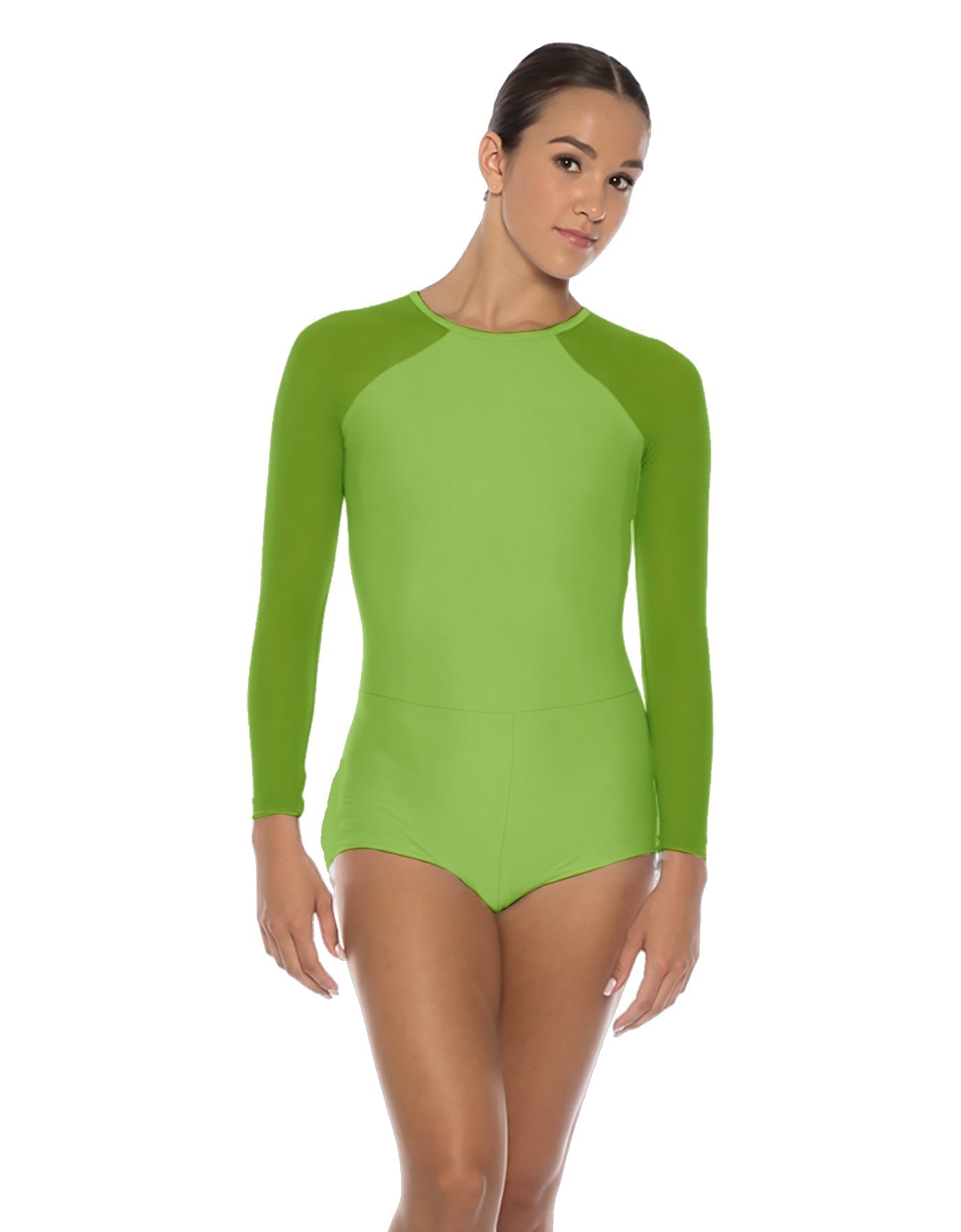 Solid Lycra LS Raglan Keyhole Back Biketard
