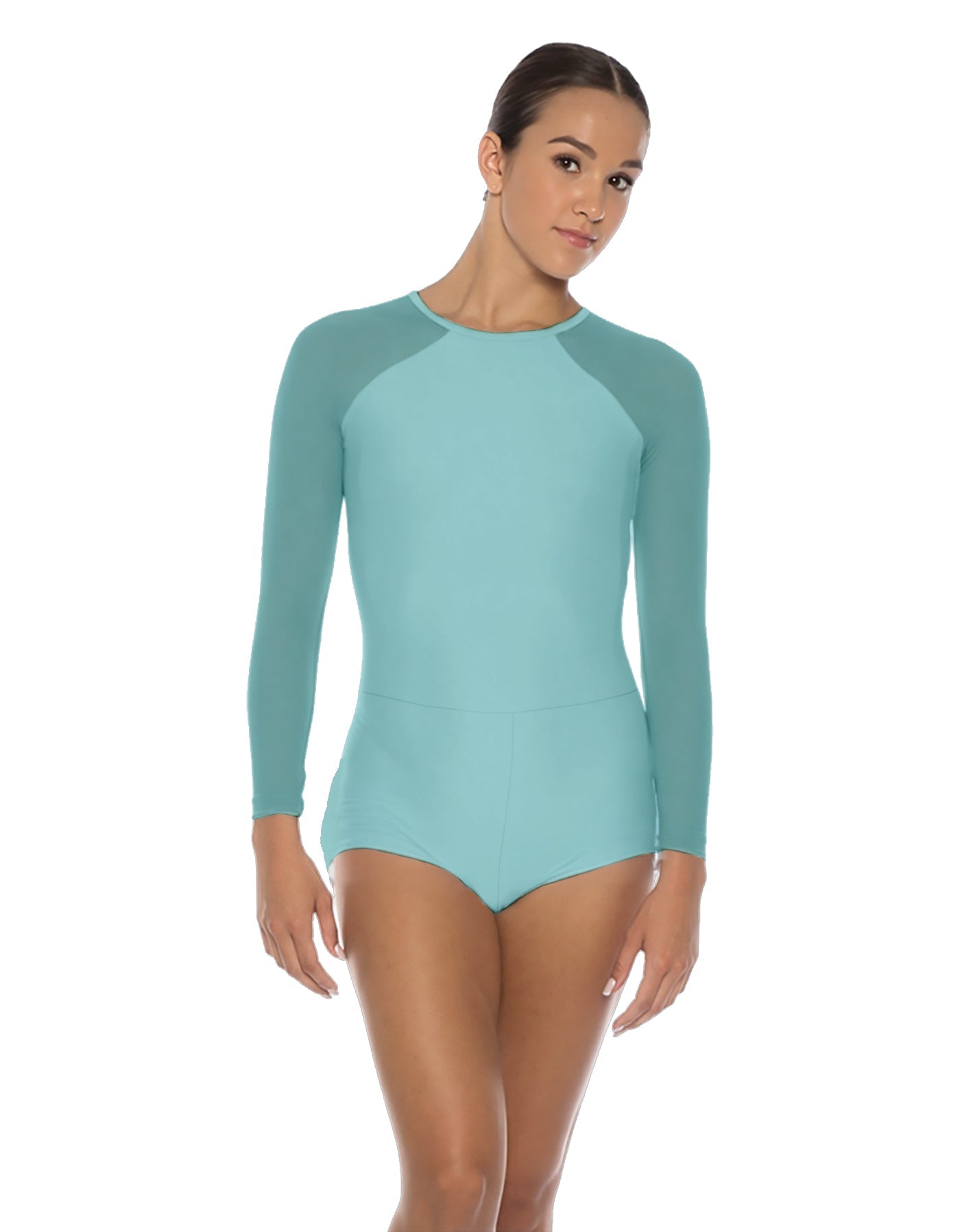 Solid Lycra LS Raglan Keyhole Back Biketard