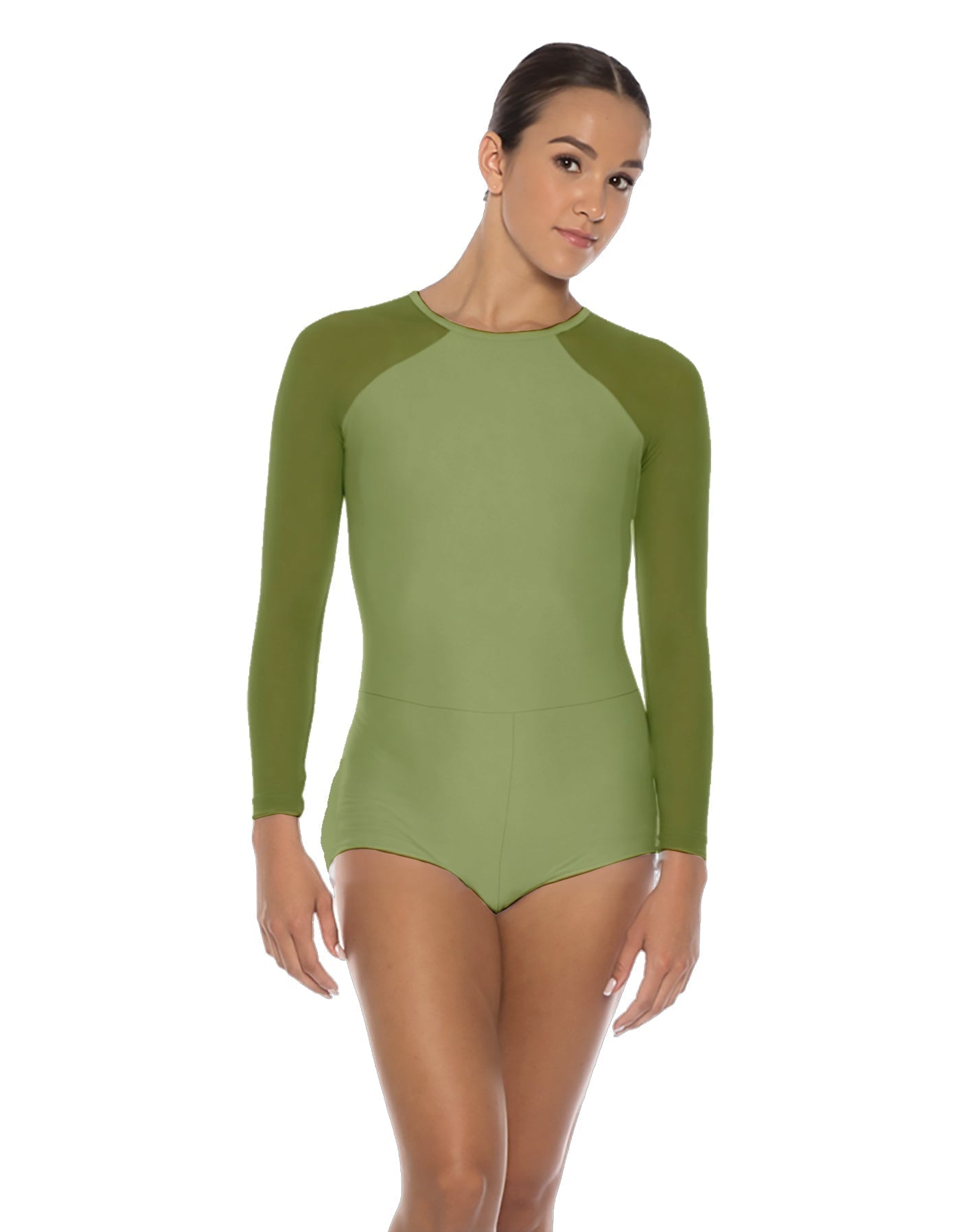 Solid Lycra LS Raglan Keyhole Back Biketard