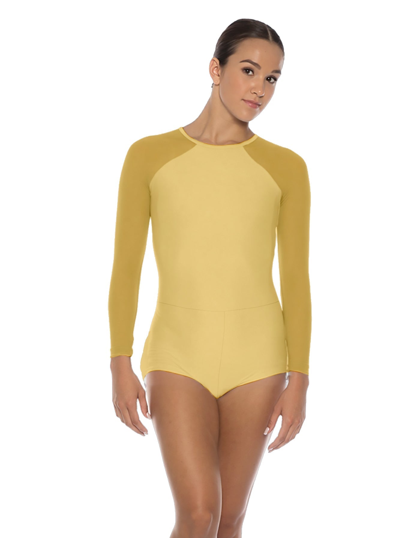 Solid Lycra LS Raglan Keyhole Back Biketard