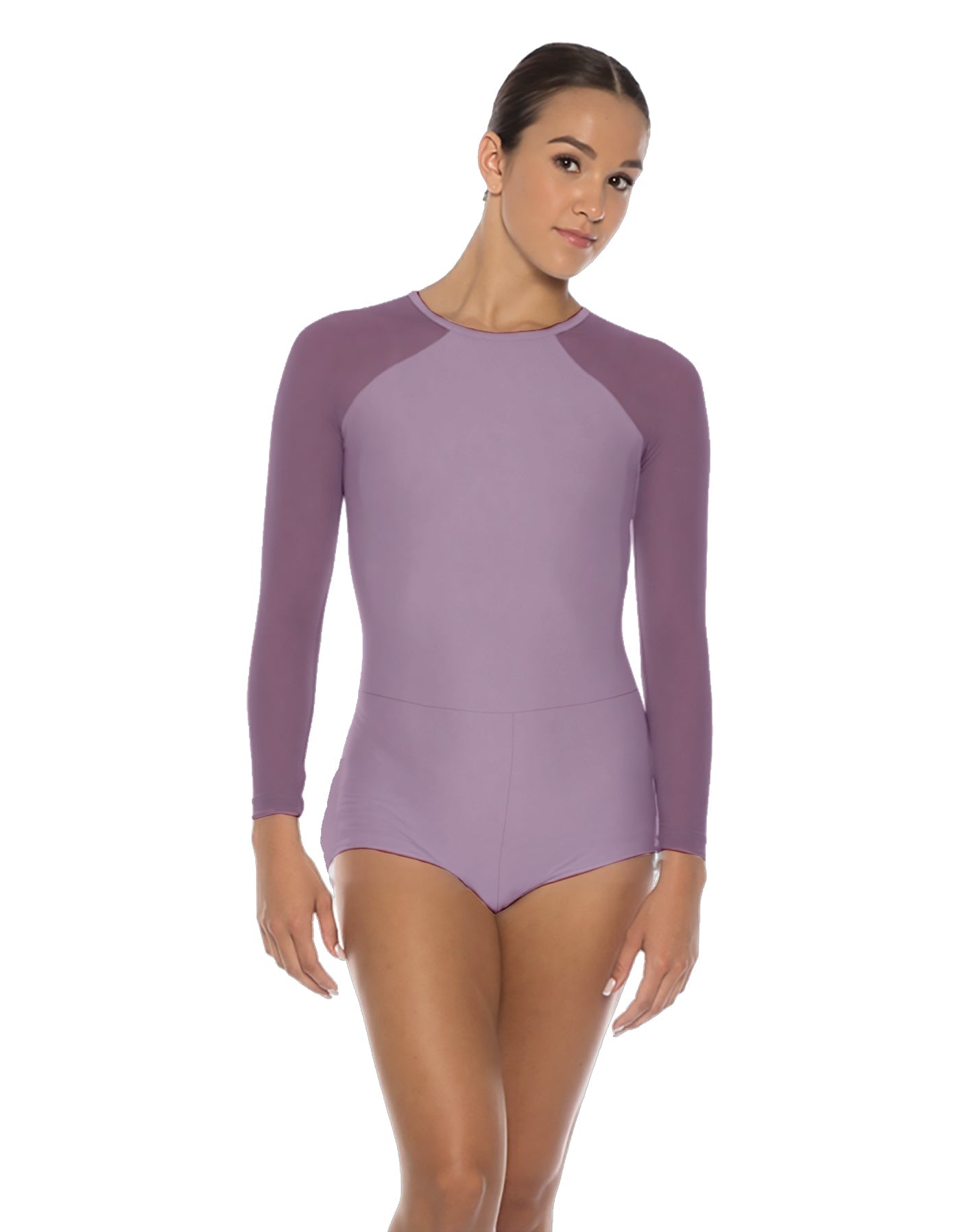 Solid Lycra LS Raglan Keyhole Back Biketard