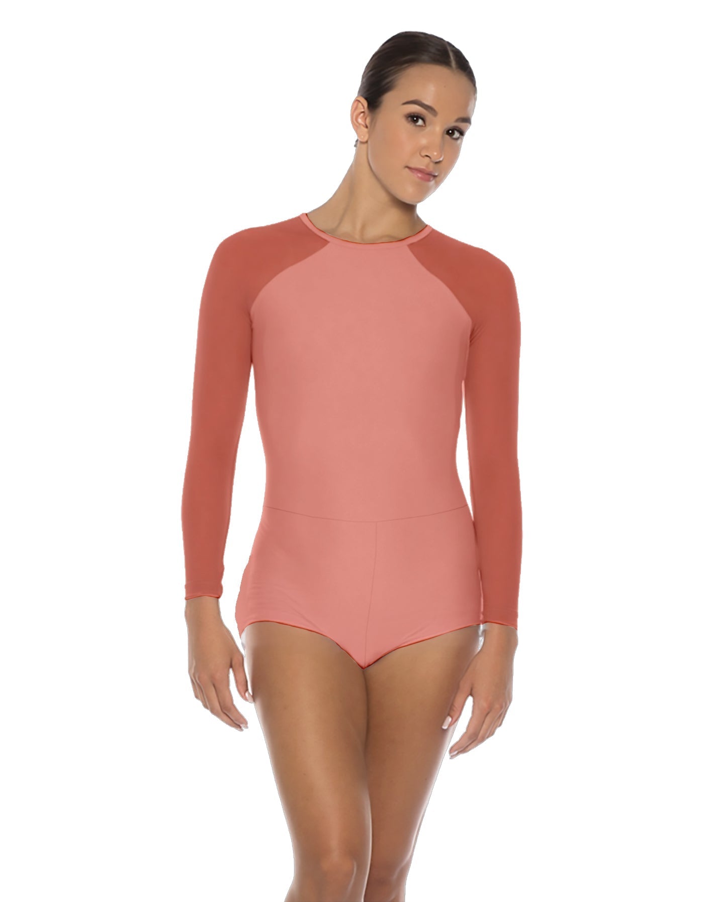 Solid Lycra LS Raglan Keyhole Back Biketard