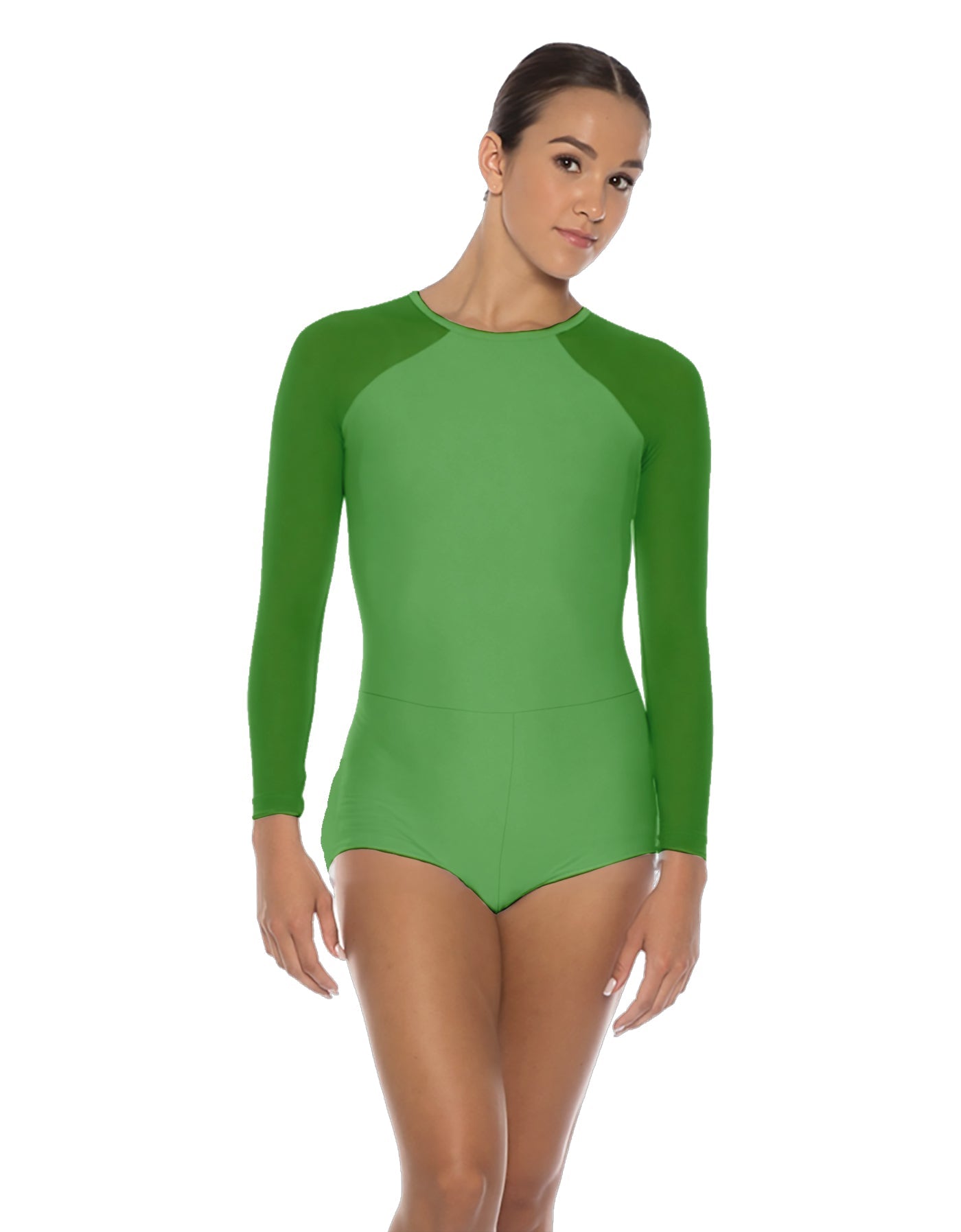 Solid Lycra LS Raglan Keyhole Back Biketard