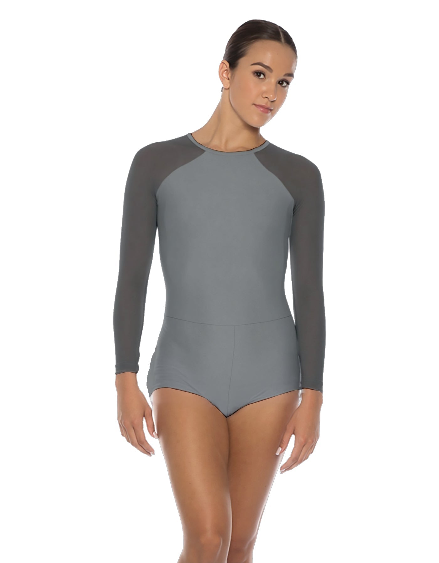 Solid Lycra LS Raglan Keyhole Back Biketard