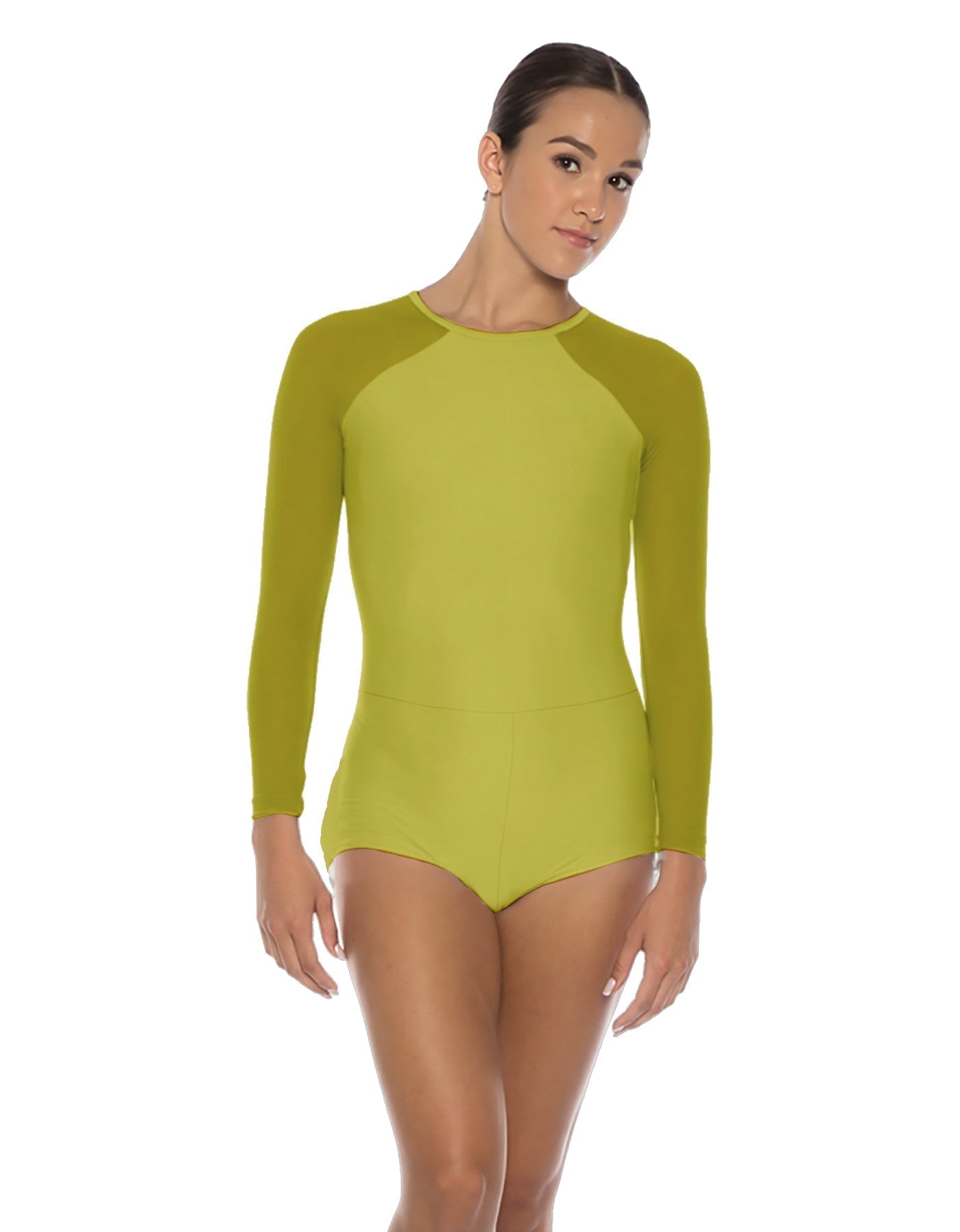 Solid Lycra LS Raglan Keyhole Back Biketard