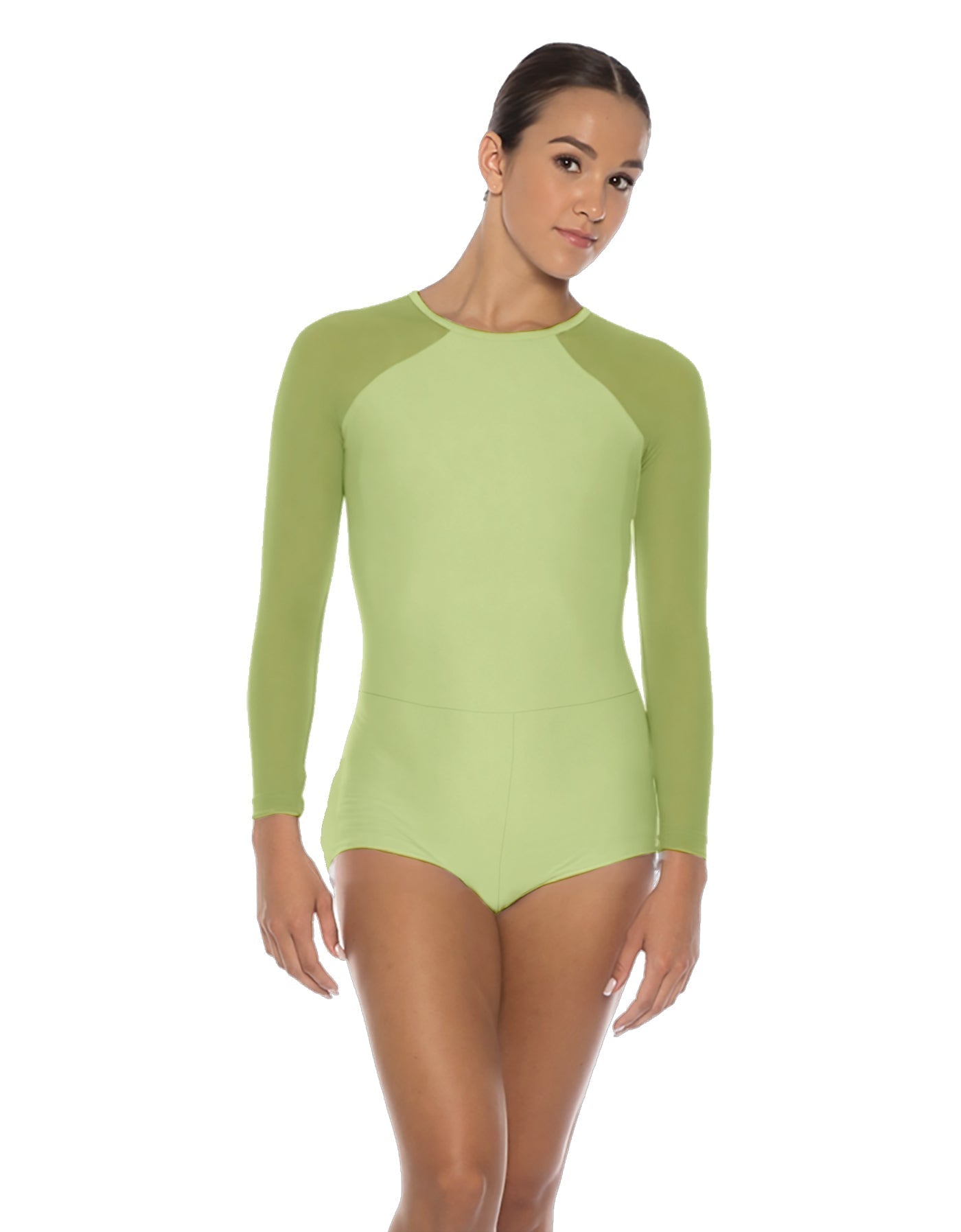 Solid Lycra LS Raglan Keyhole Back Biketard