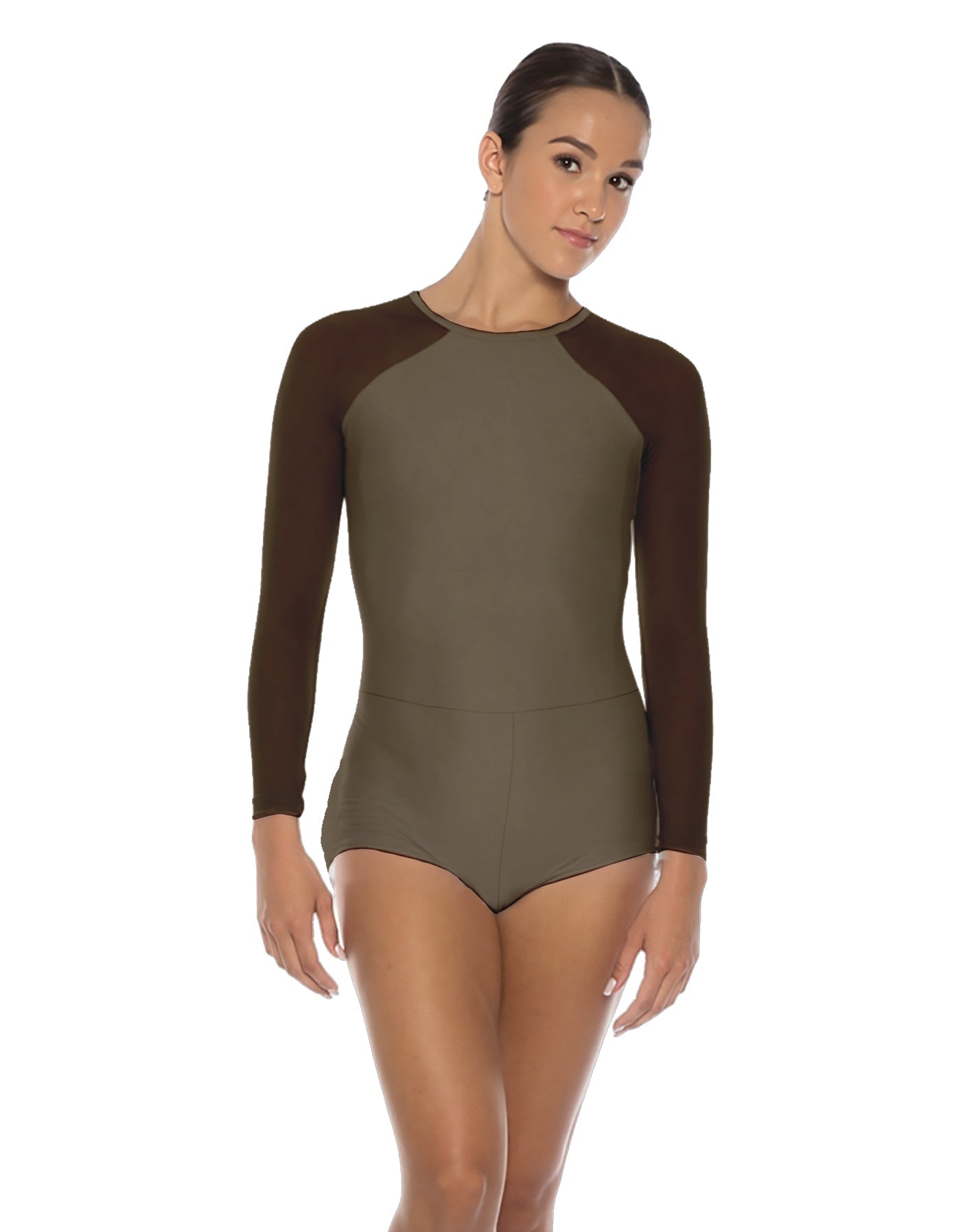 Solid Lycra LS Raglan Keyhole Back Biketard
