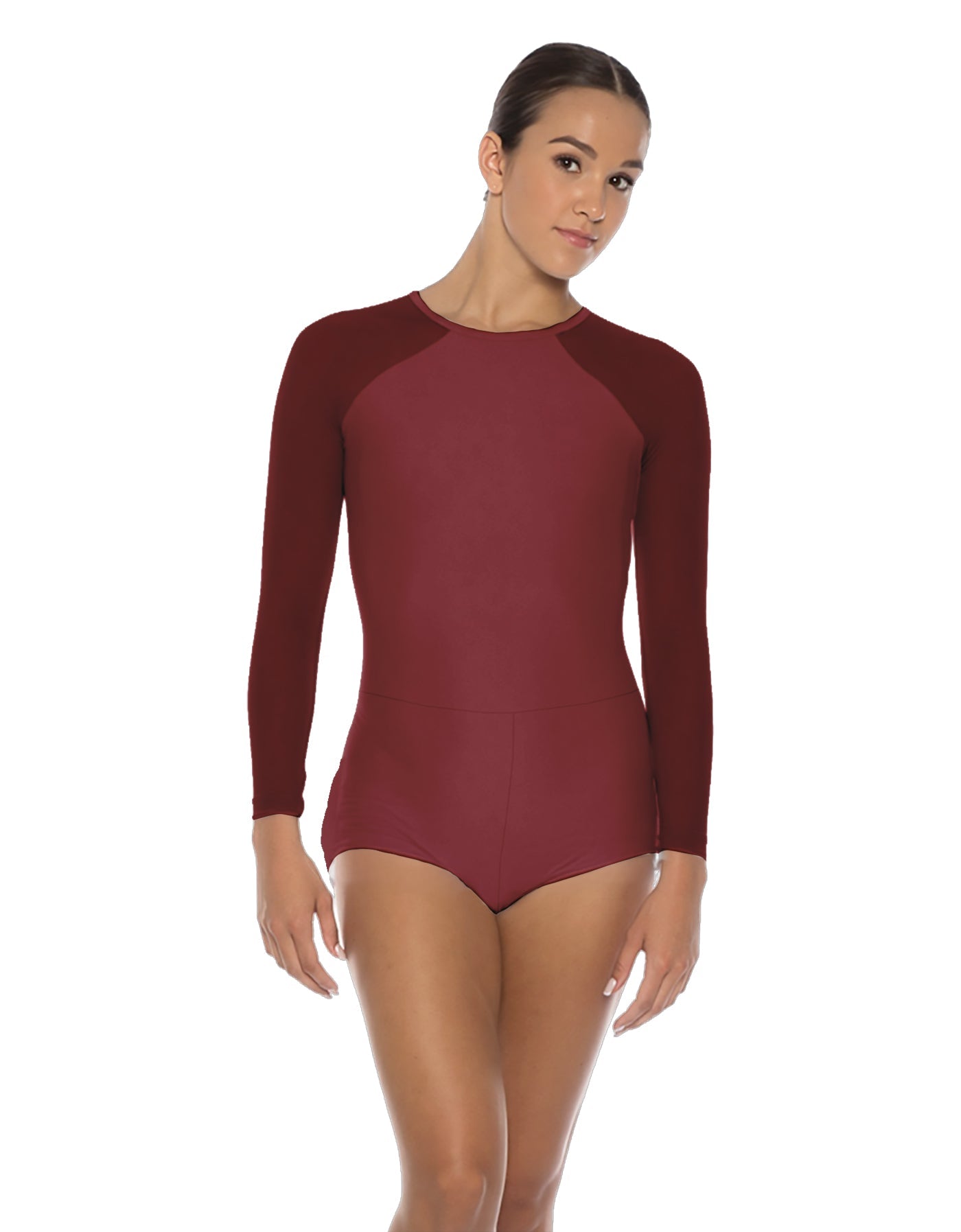 Solid Lycra LS Raglan Keyhole Back Biketard