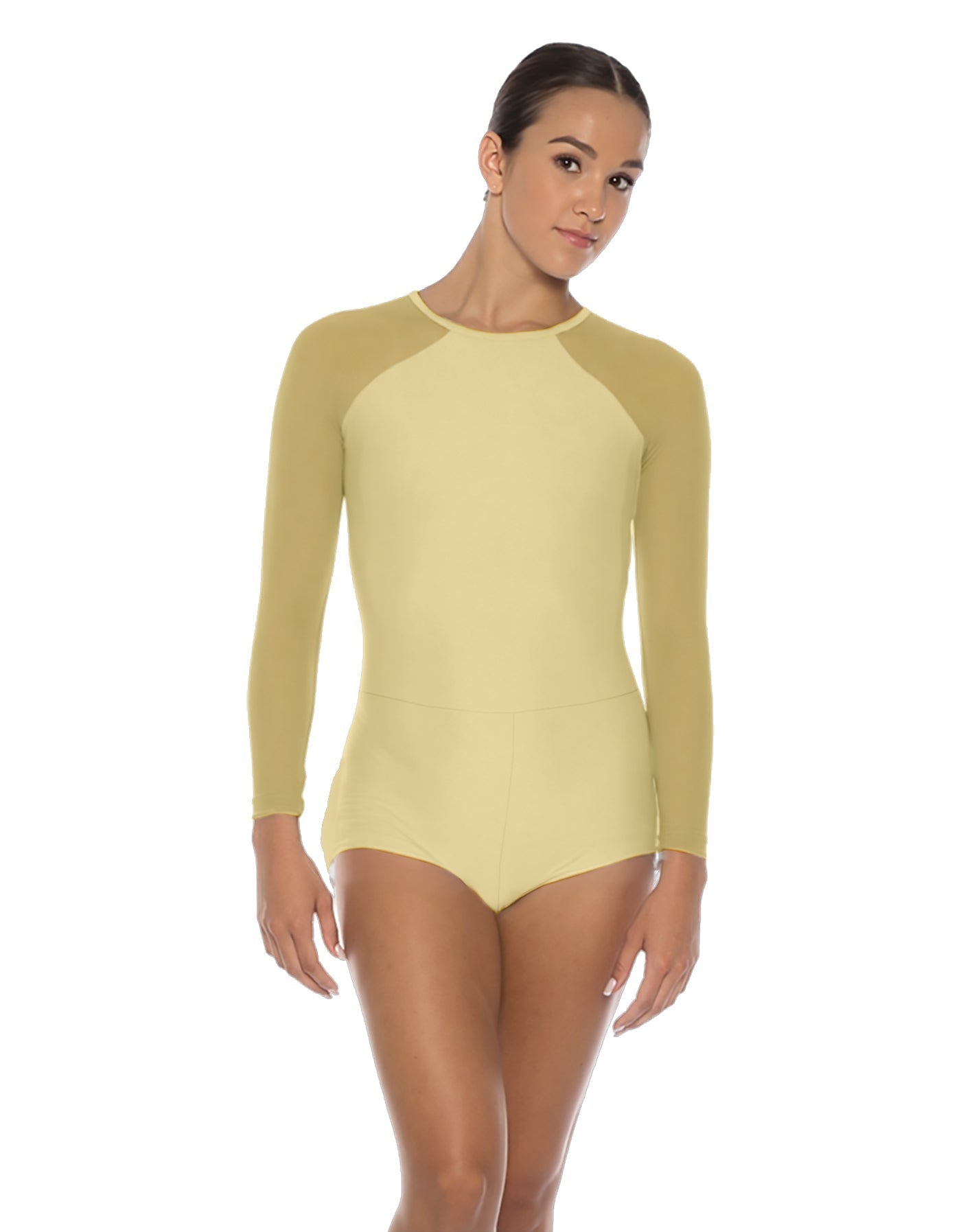 Solid Lycra LS Raglan Keyhole Back Biketard