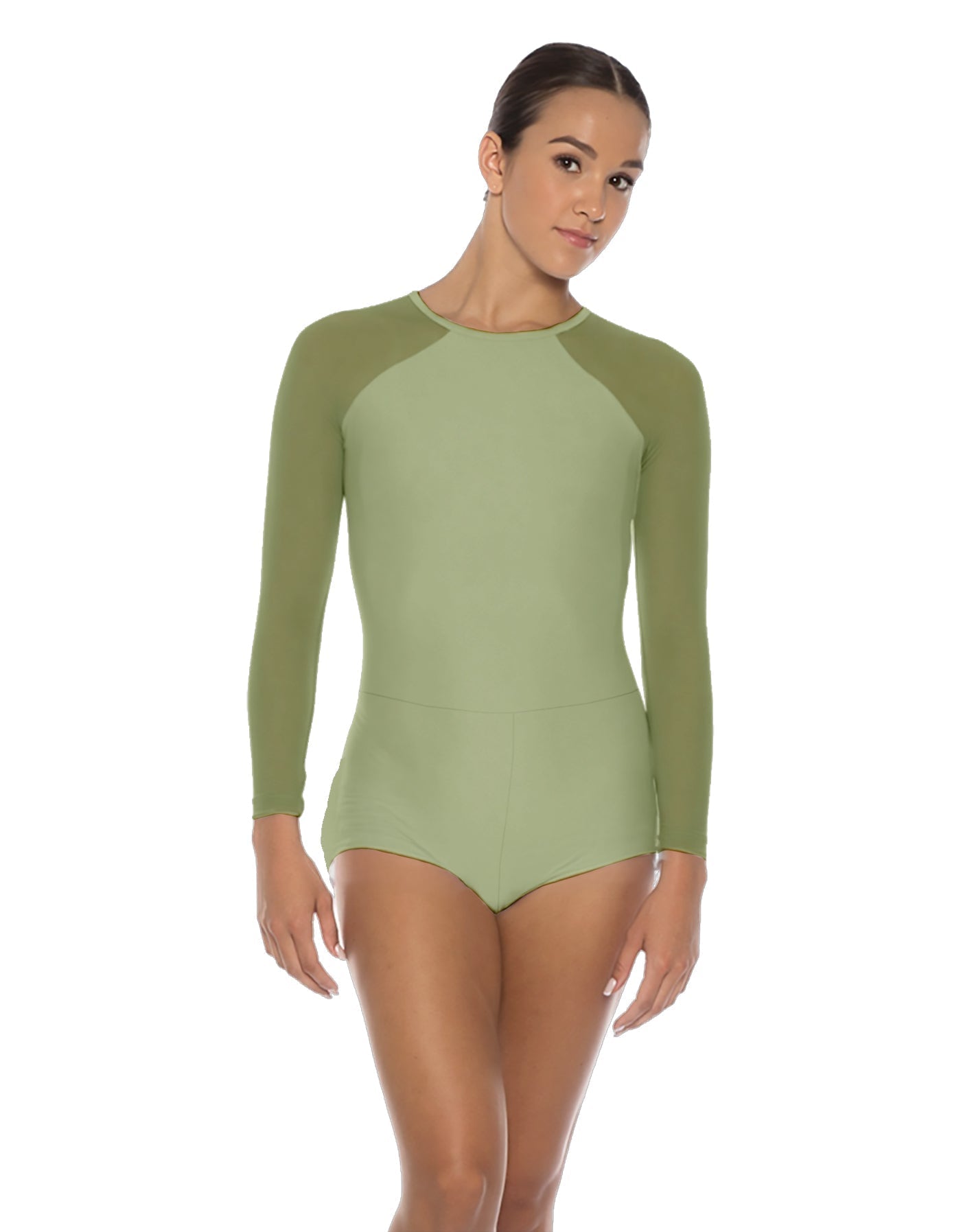 Solid Lycra LS Raglan Keyhole Back Biketard