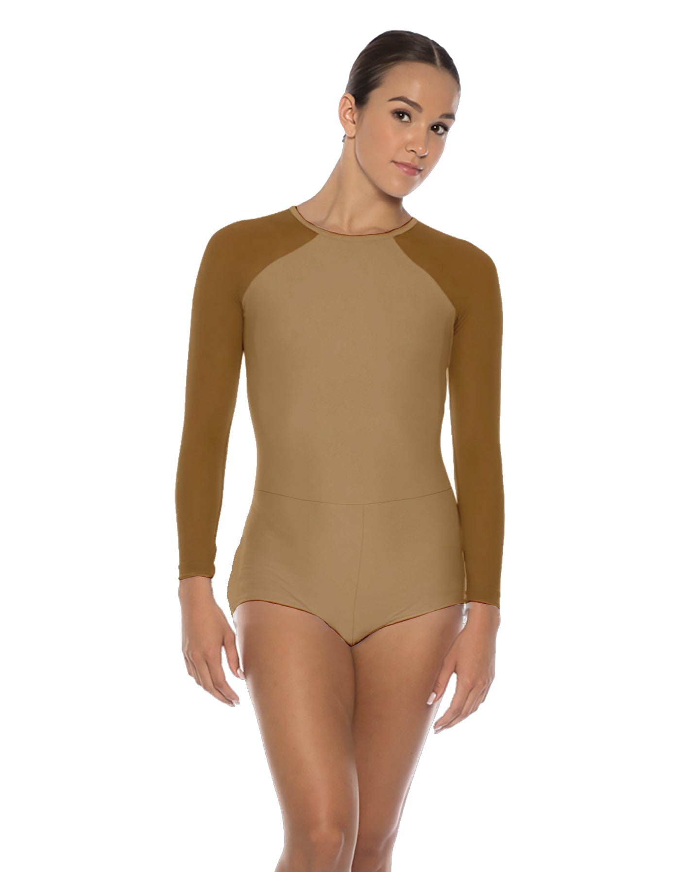 Solid Lycra LS Raglan Keyhole Back Biketard