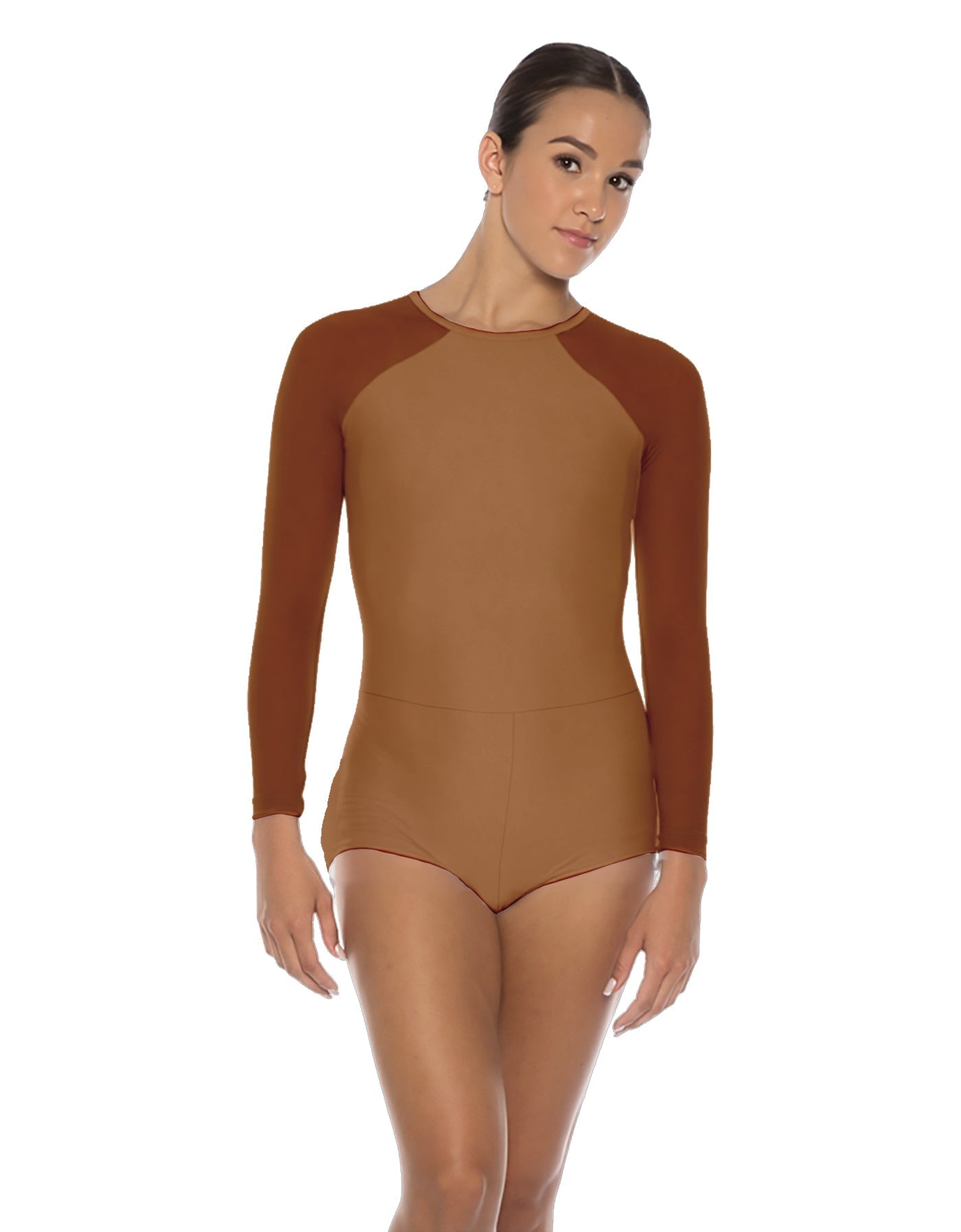 Solid Lycra LS Raglan Keyhole Back Biketard