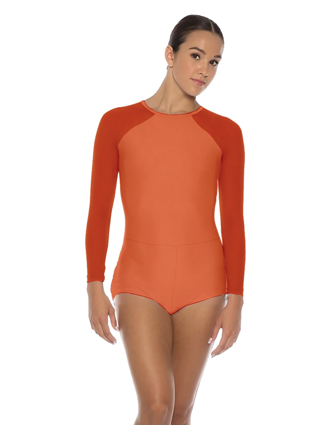 Solid Lycra LS Raglan Keyhole Back Biketard