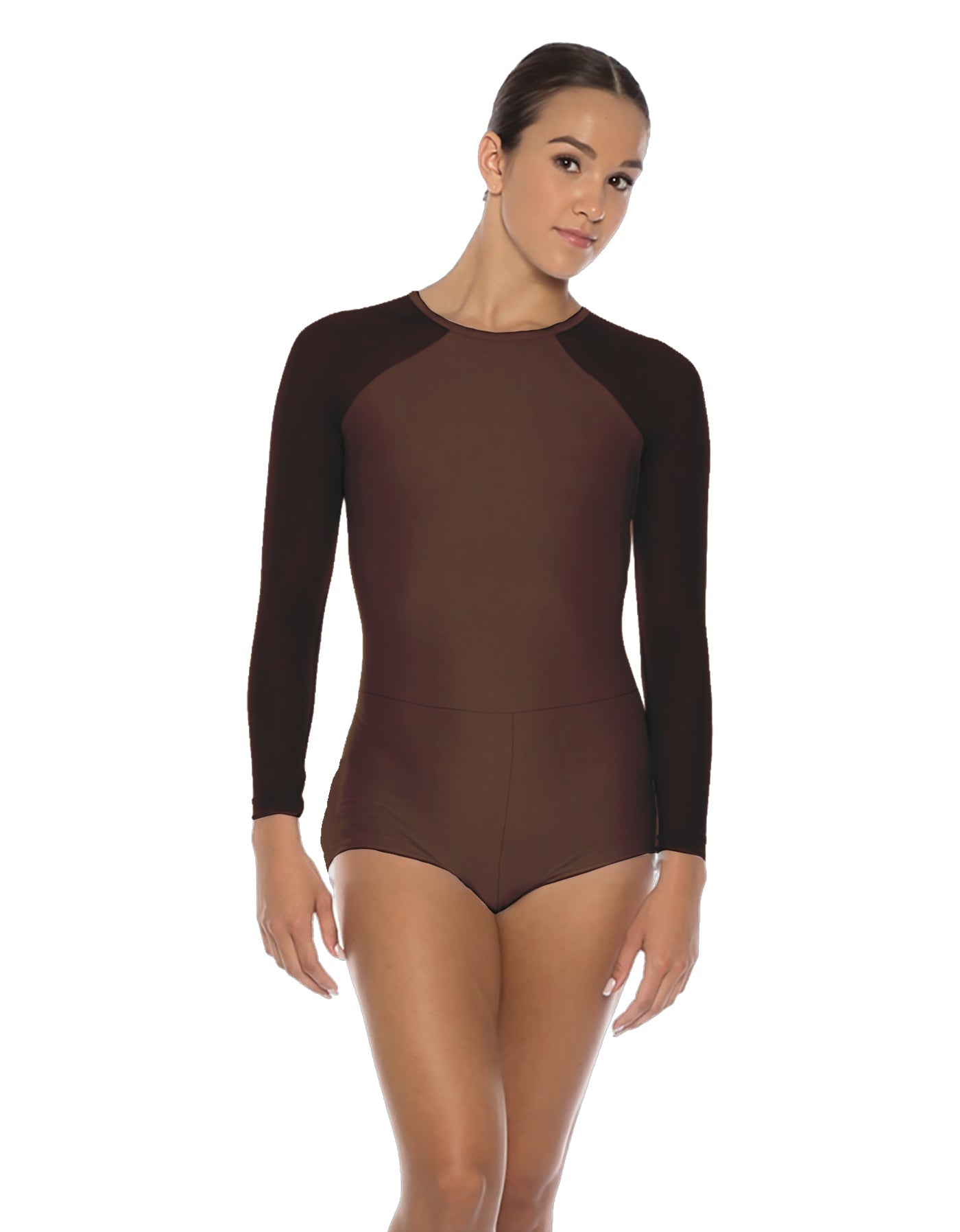 Solid Lycra LS Raglan Keyhole Back Biketard
