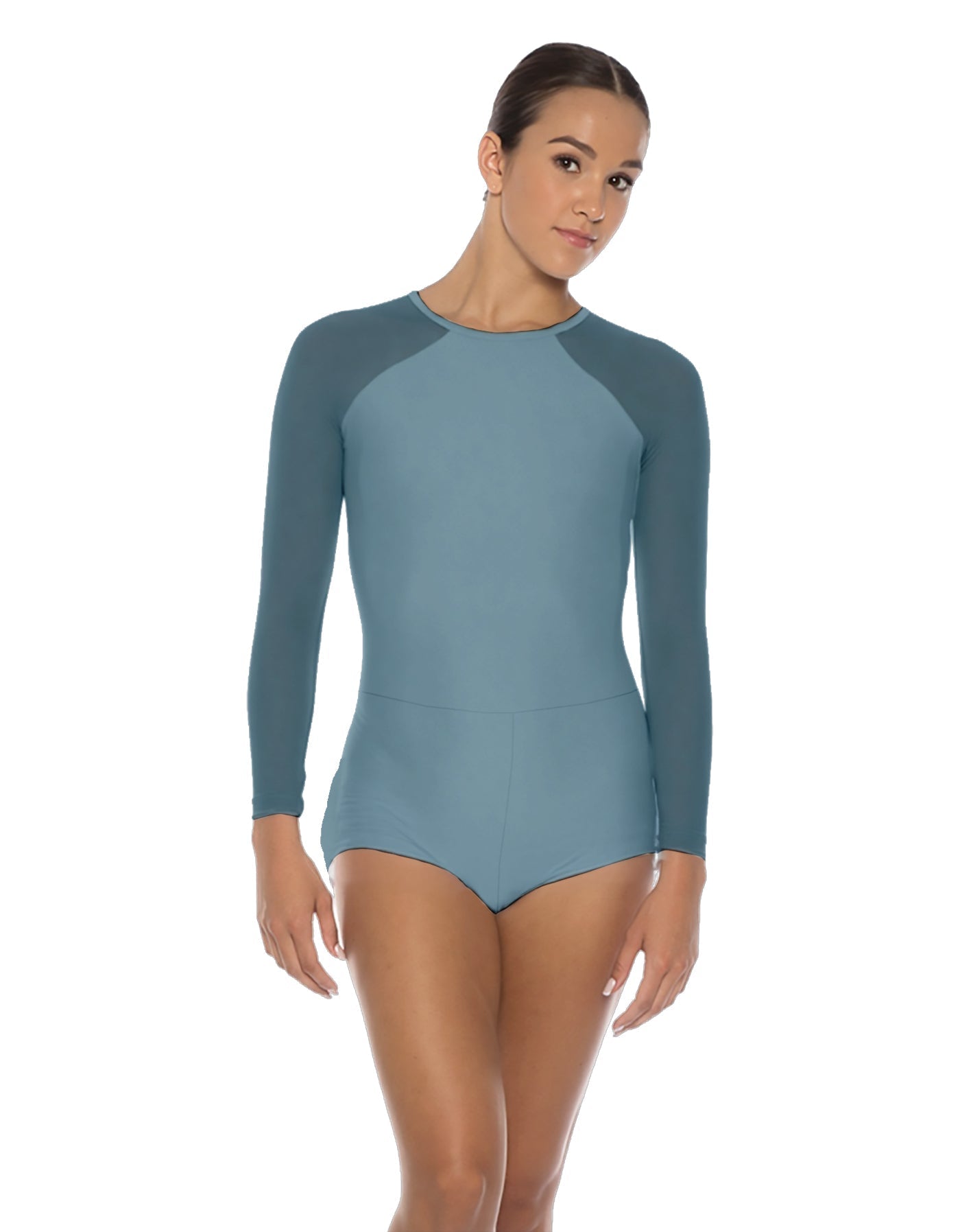 Solid Lycra LS Raglan Keyhole Back Biketard