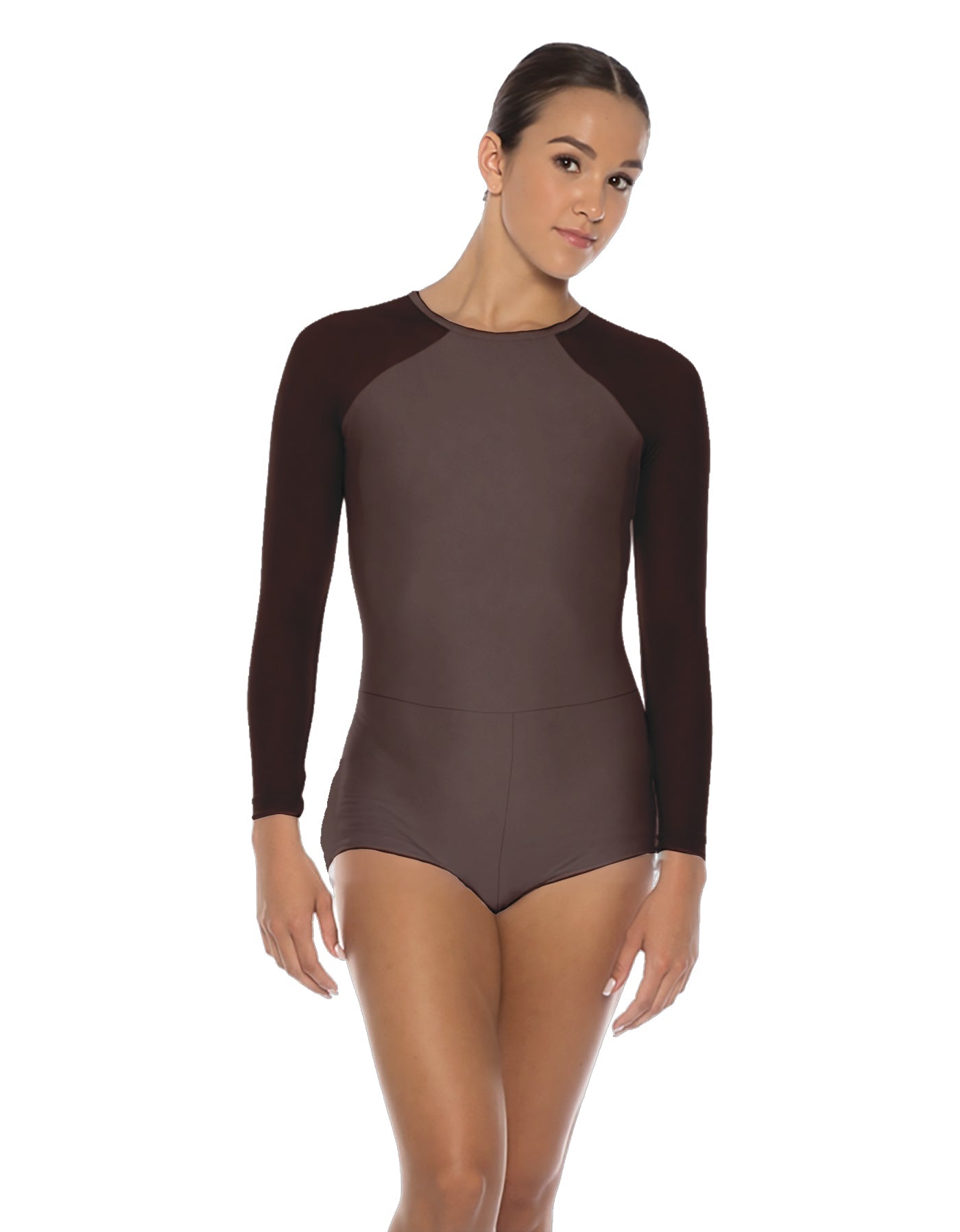Solid Lycra LS Raglan Keyhole Back Biketard
