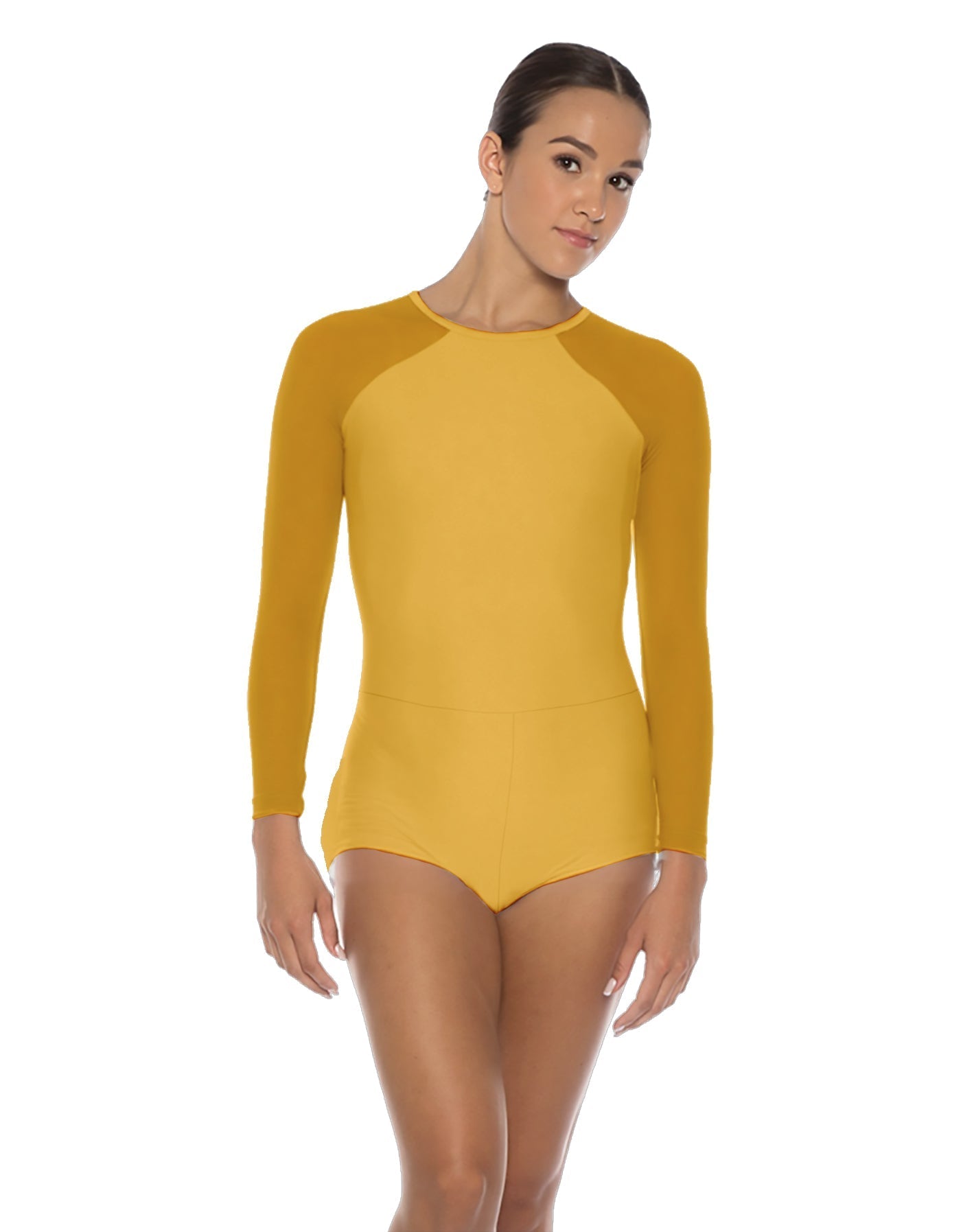 Solid Lycra LS Raglan Keyhole Back Biketard