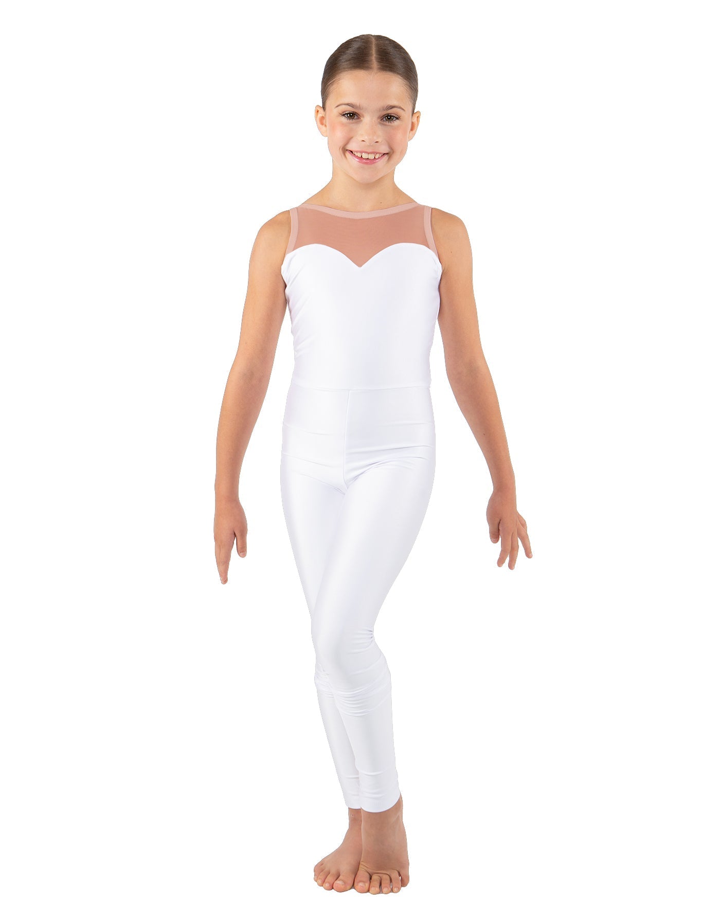 Solid Lycra Mesh Sweetheart Unitard