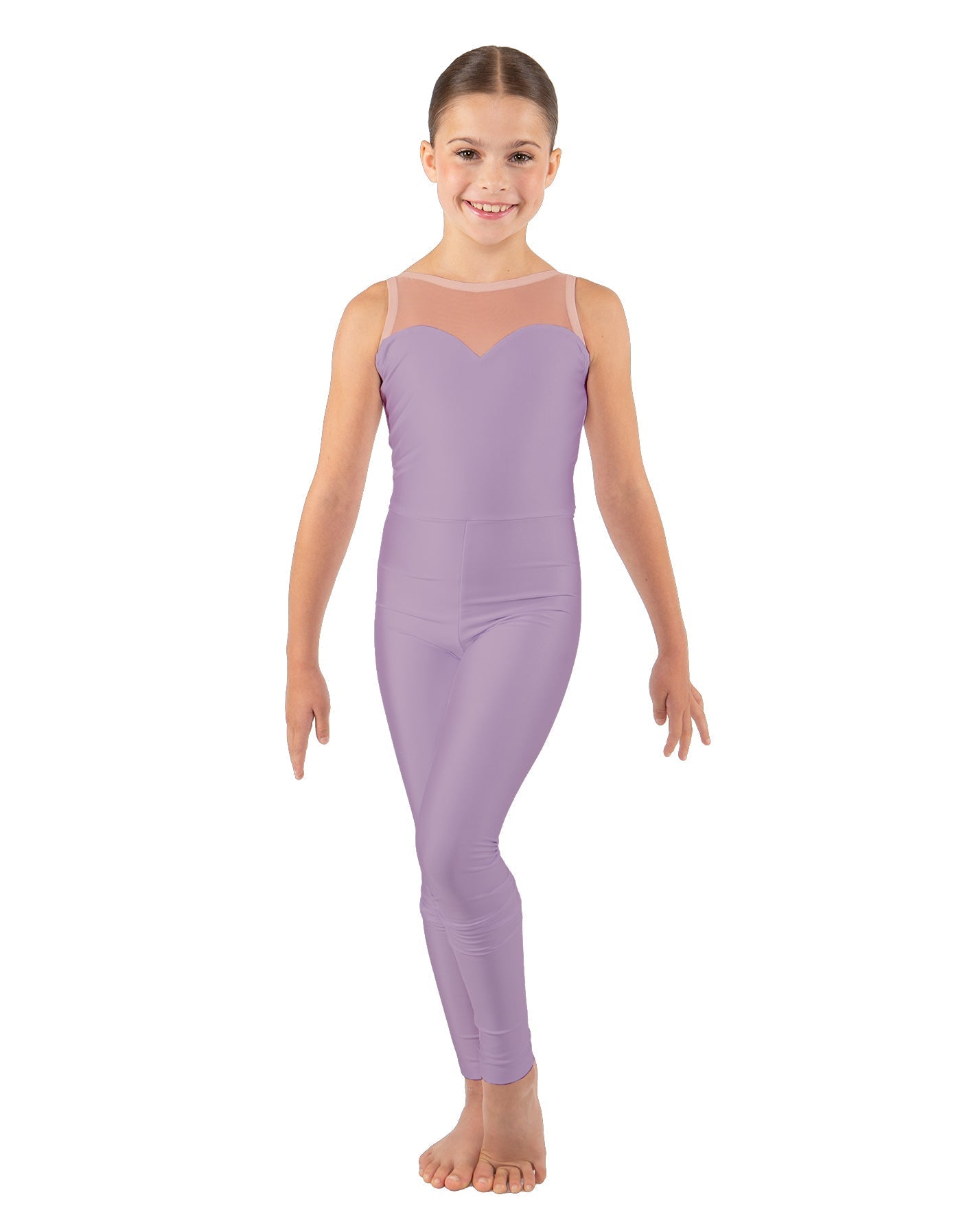 Solid Lycra Mesh Sweetheart Unitard