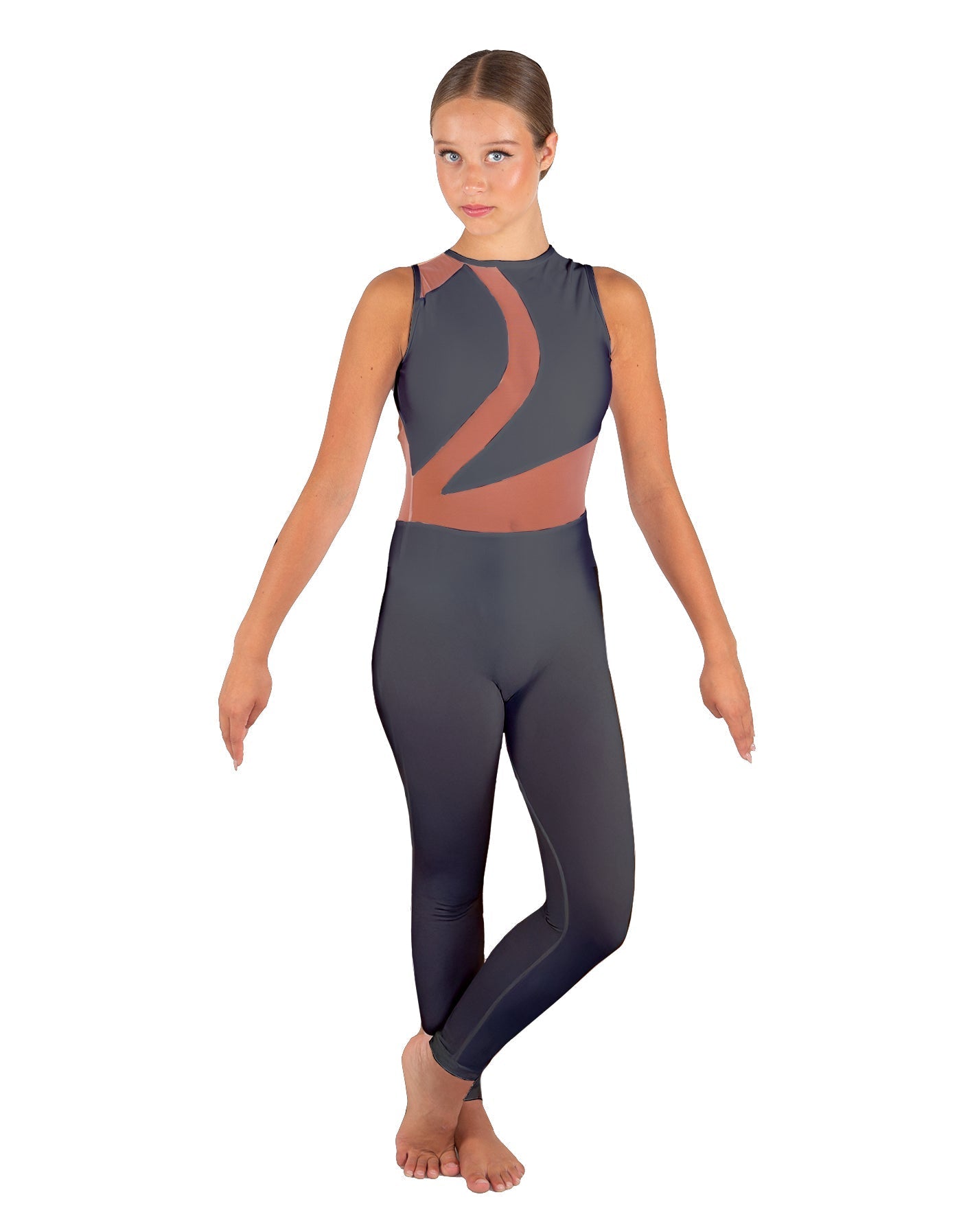 Solid Lycra Embrace Sleeveless Unitard